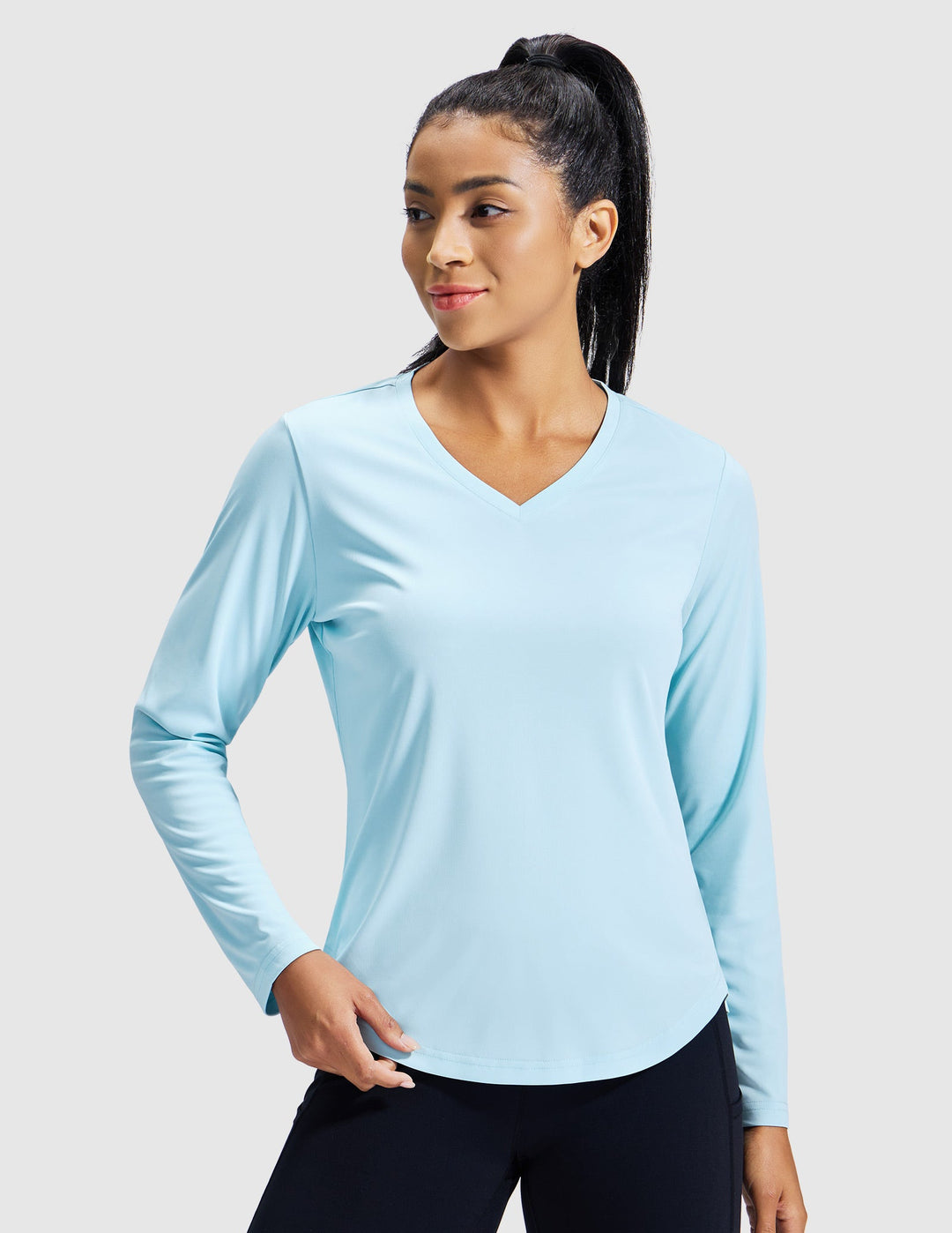 Women's TempoCool V Neck Long Sleeve Tee Shirt