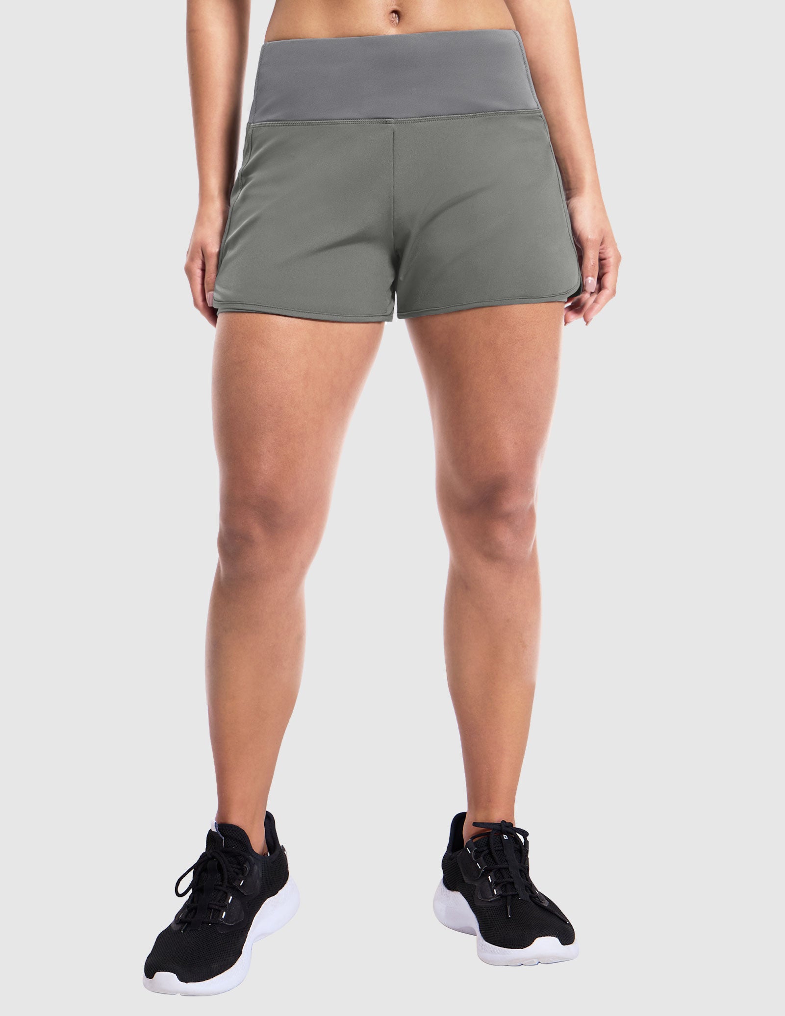 MIER Women's 2 in 1 Running Shorts with Liner and Zipper Pocket 3 Inch Women Shorts