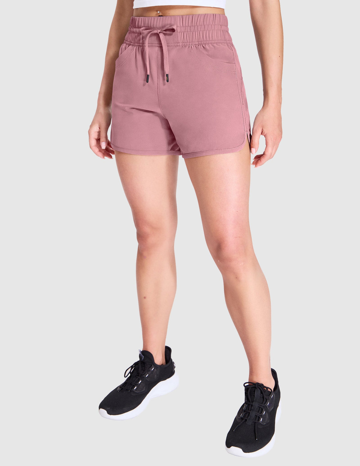 MIER Women's Quick Dry Running Shorts with Liner Women Shorts Dusty Pink / XS