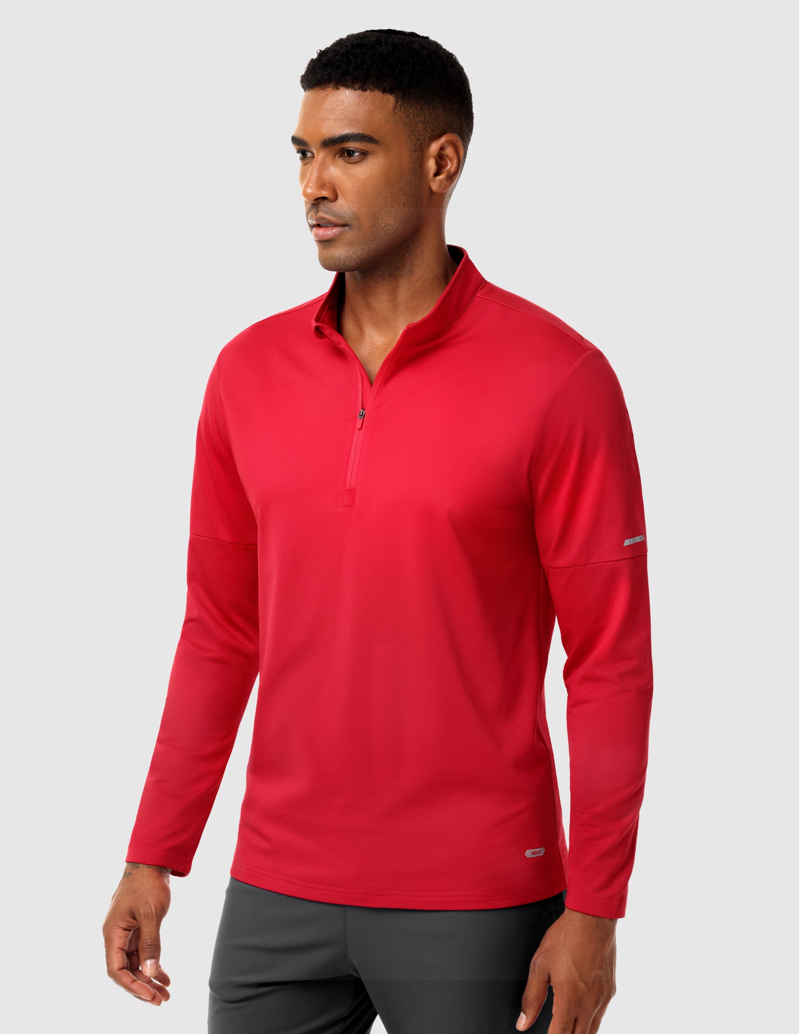 MIER Men’s Workout Sweatpants Lightweight Jogging Track Pants with 3 Zipper Pockets Men's T-Shirts Red / S