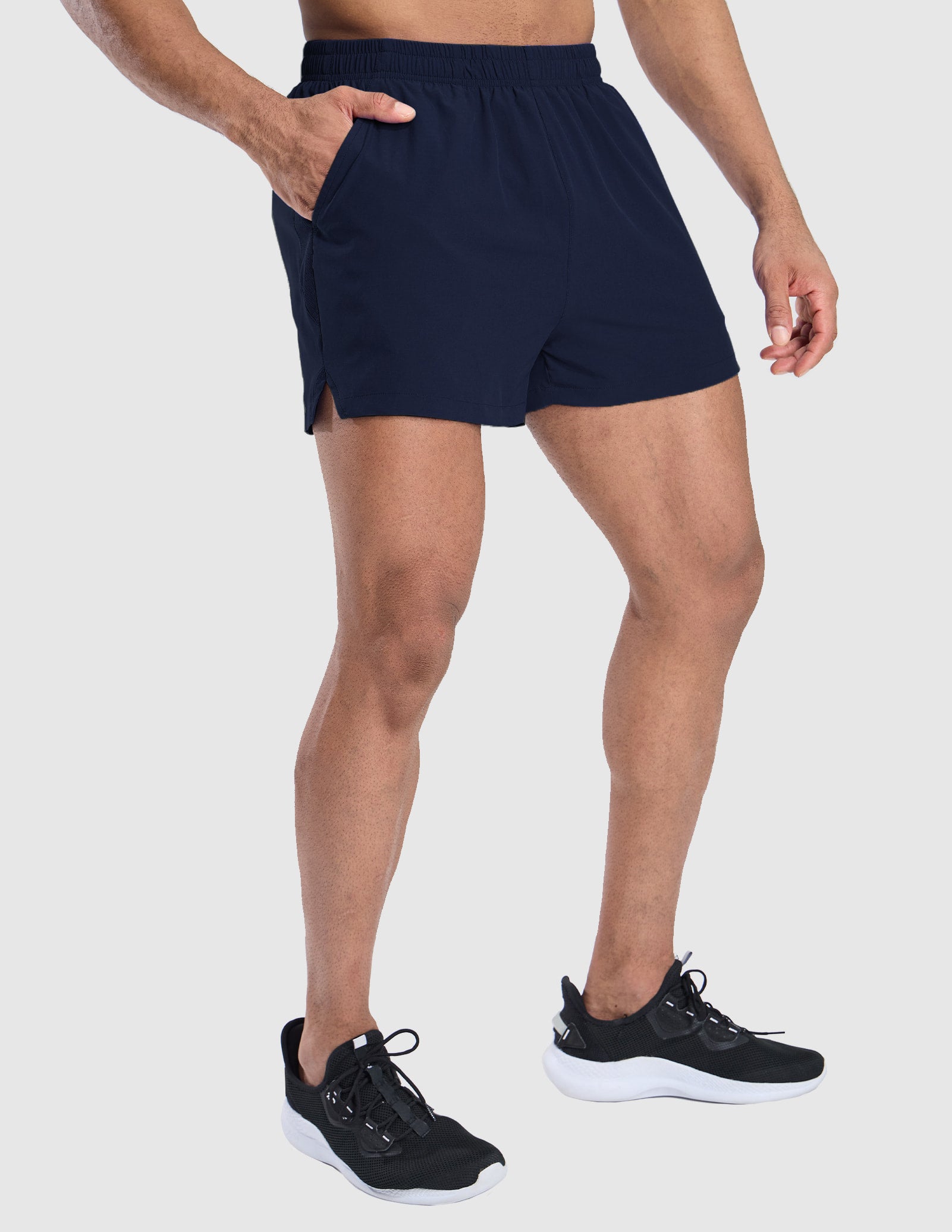MIER Men's 3 Inch Running Shorts with Liner and Pockets Men's Shorts Navy / XS