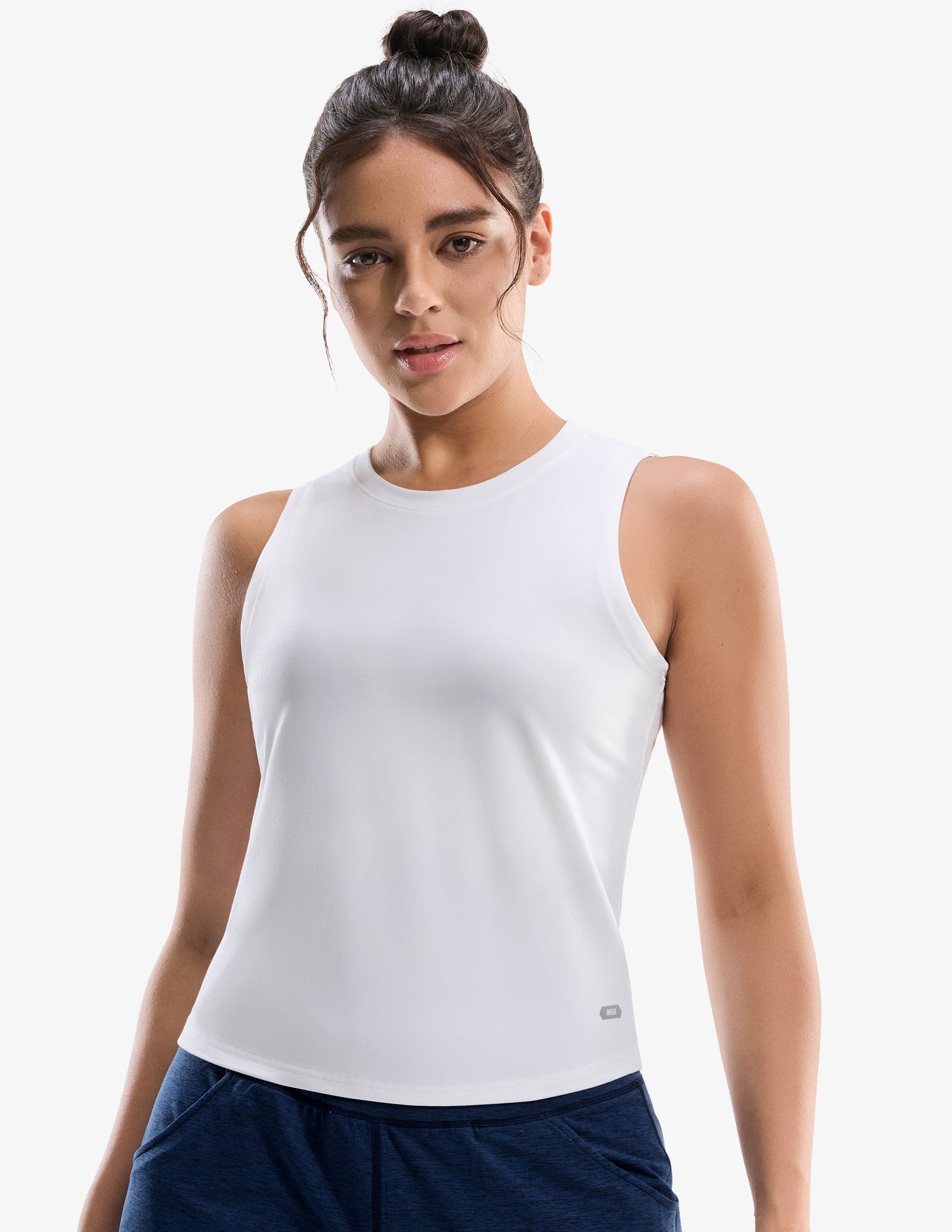 MIER Women’s Buttery-Soft Skimmer Tank Top High-Hip Workout Shirt Women Active Shirt