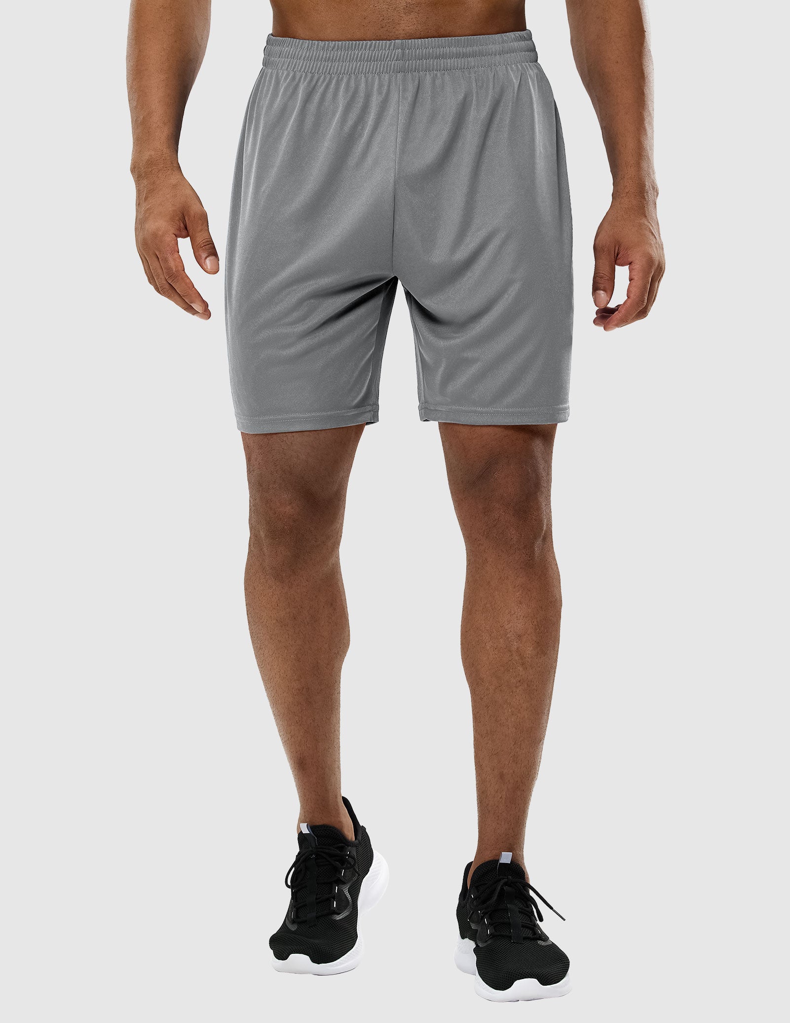 MIER Men Quick-Dry Athletic Running Shorts without Pockets Men's Shorts Light Grey / XS
