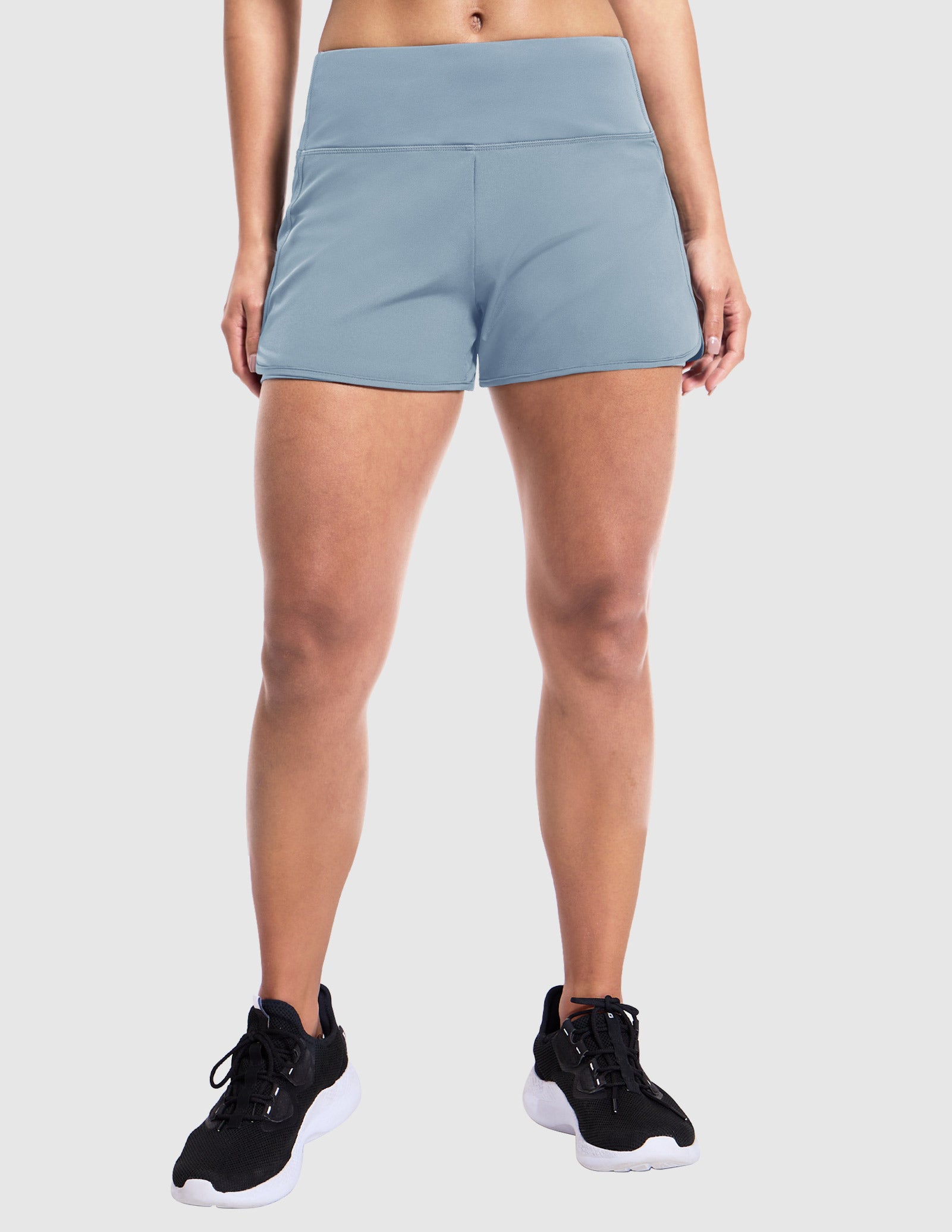 MIER Women's 2 in 1 Running Shorts with Liner and Zipper Pocket 3 Inch Women Shorts