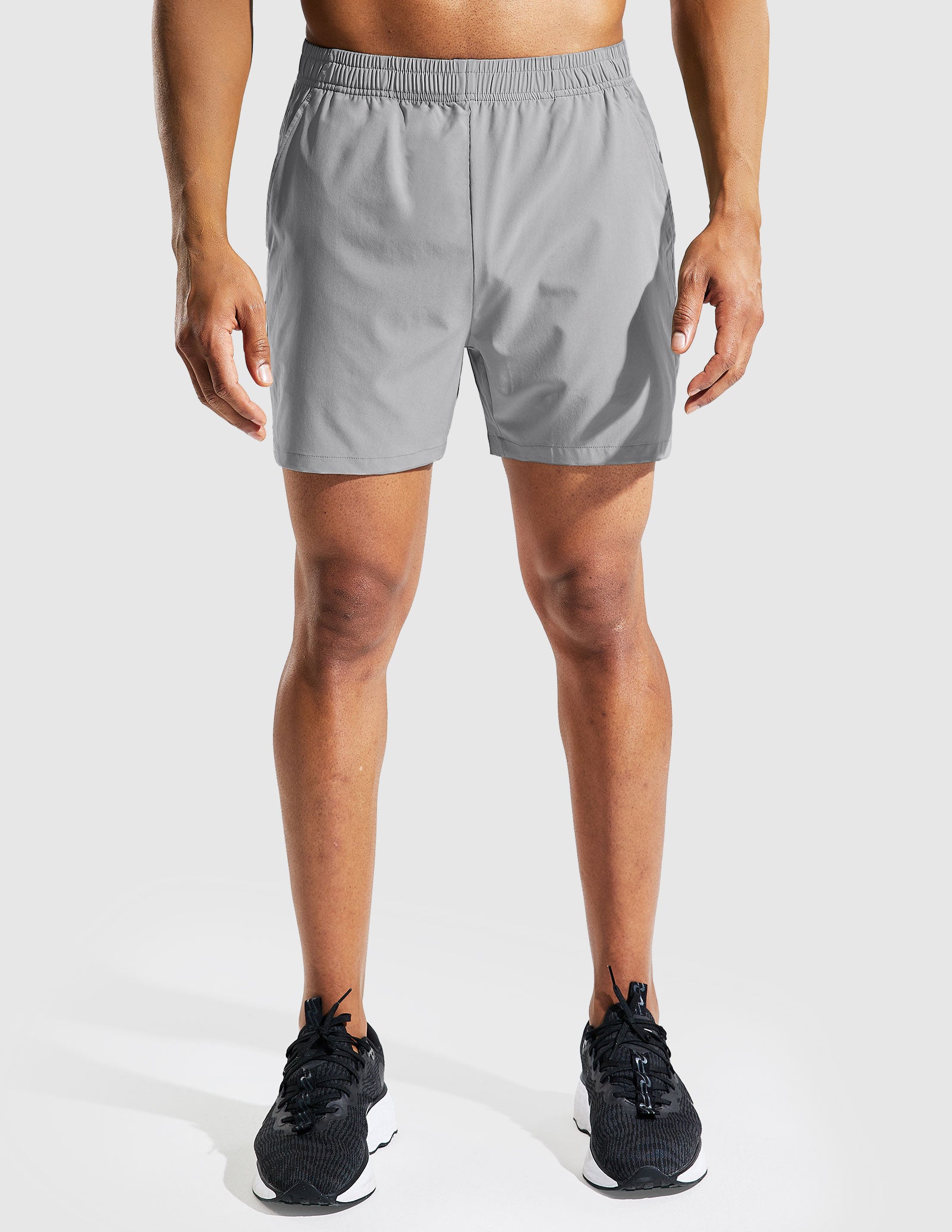 MIER Men's 5 Inch Quick Dry Running Shorts with Pockets Men's Shorts Light Grey / XS