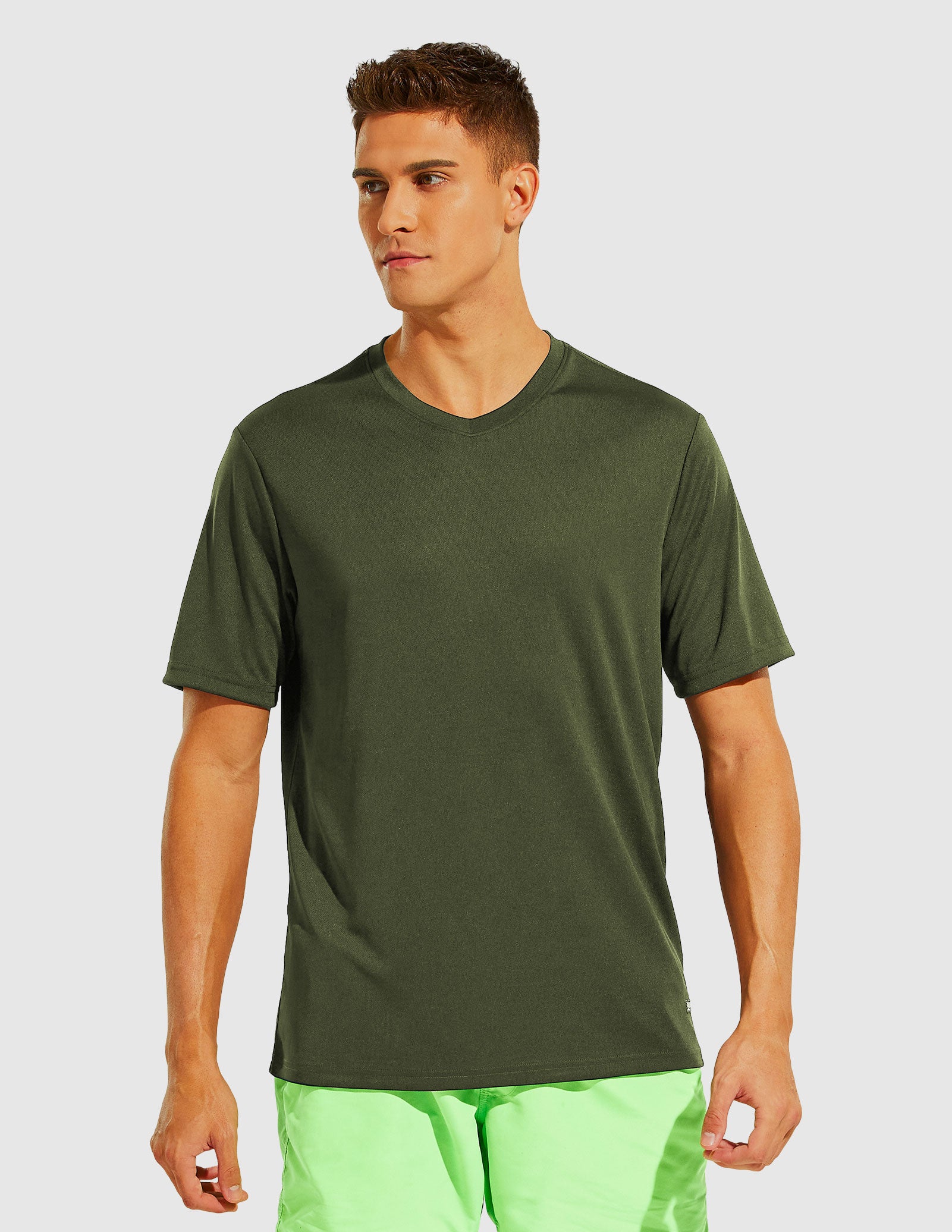 T-shirt da allenamento con scollo a V da uomo Quick Dry Athletic Shirts