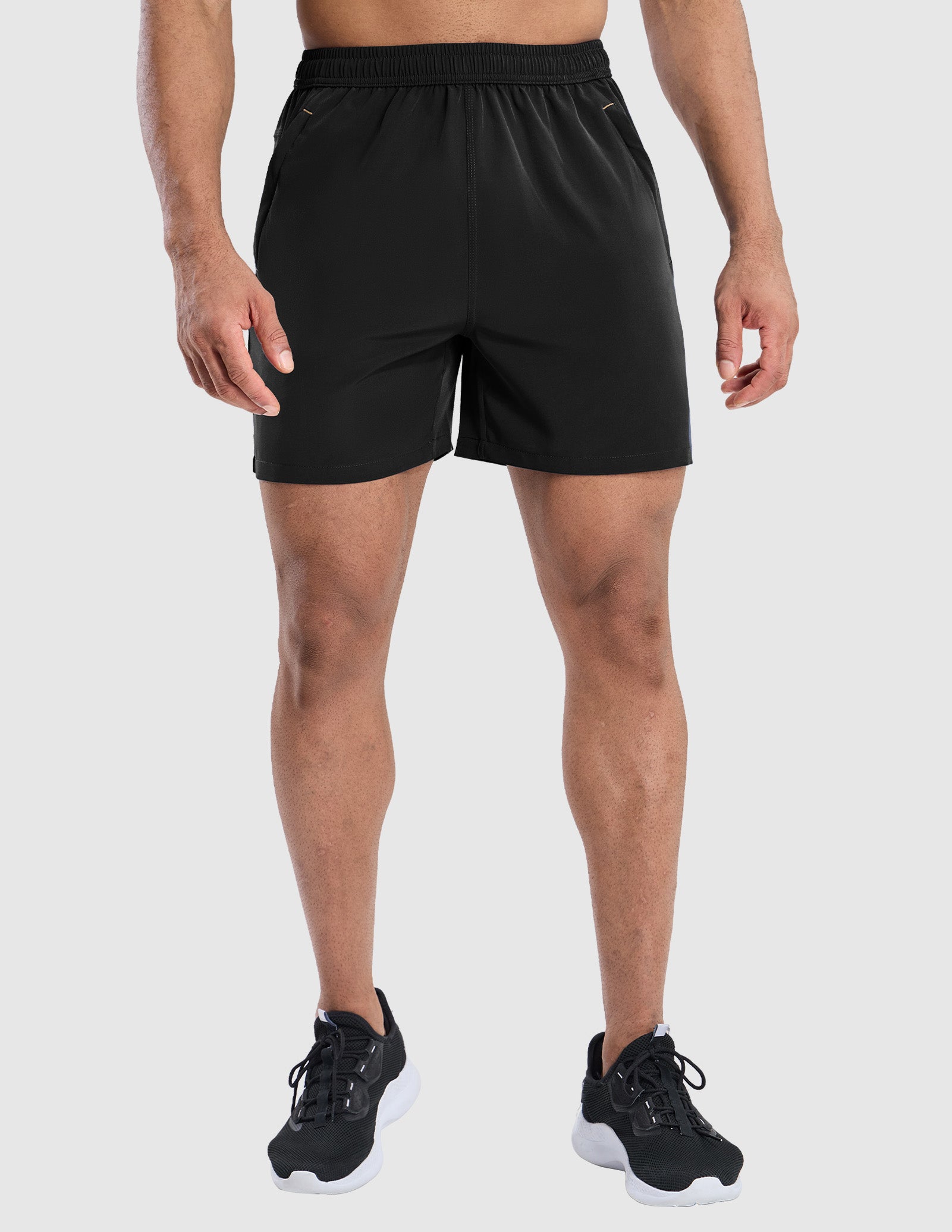 MIER Men's 5 Inch Dry Fit Running Shorts with Zipper Pockets Men's Shorts