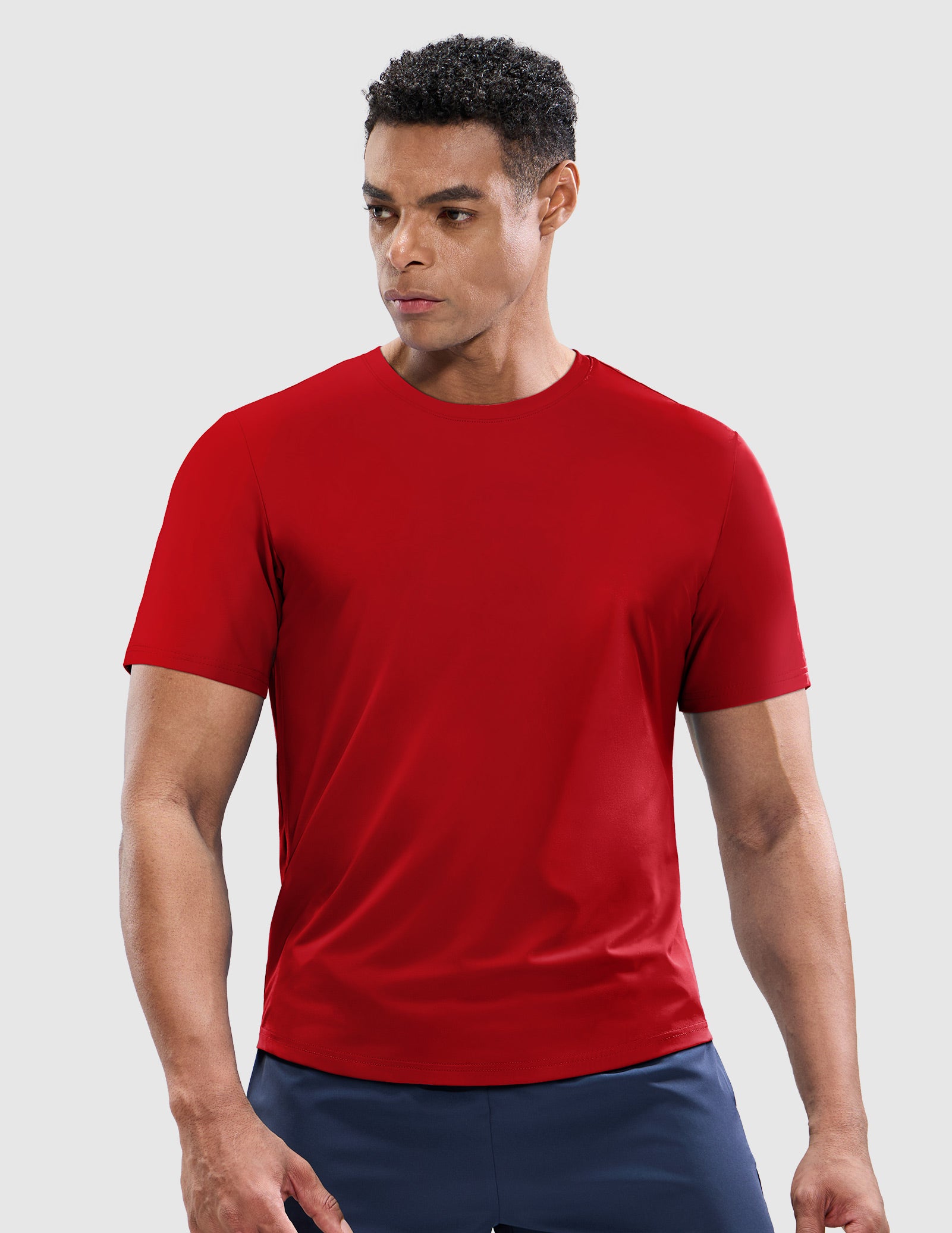 MIER Men’s Workout T-Shirt Dry Fit Short Sleeve UPF 50+ Running Tee Men's T-Shirts Red / S