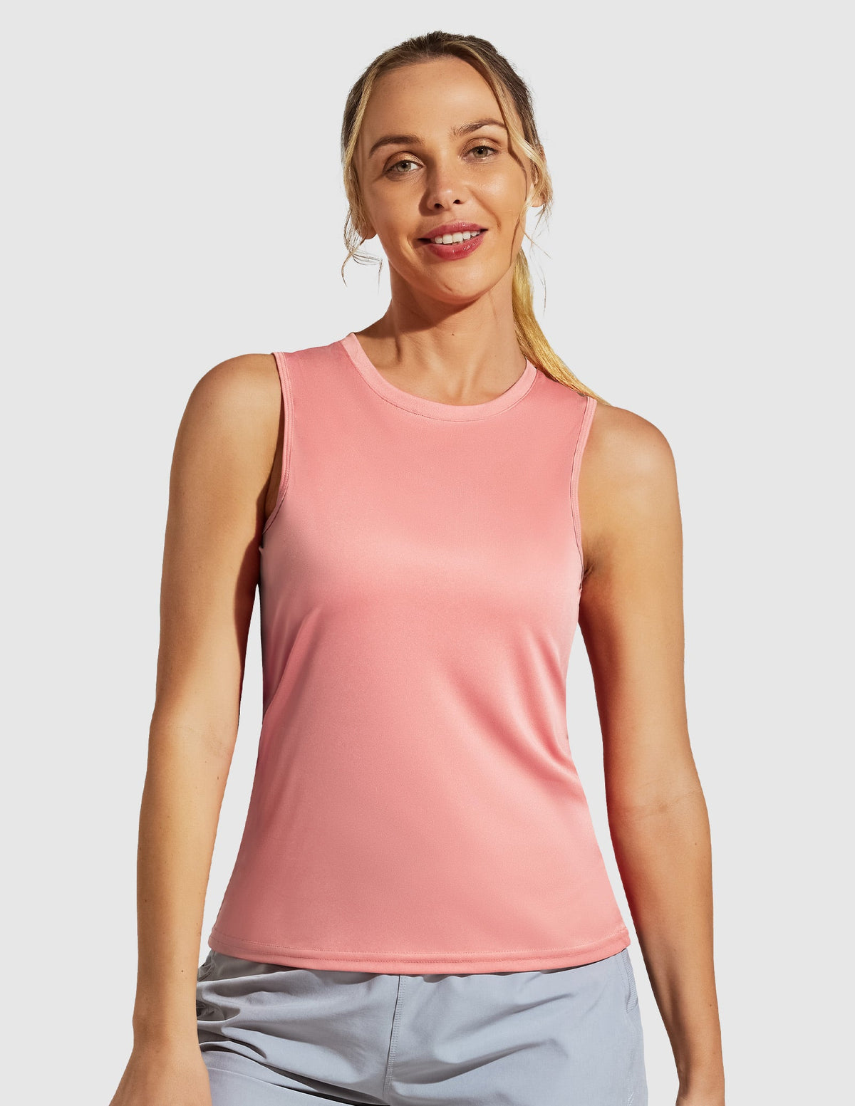 MIER UV Protection Sleeveless Workout Tank Top for Women - Lightweight & Breathable Women's Tank Top Pink / XS