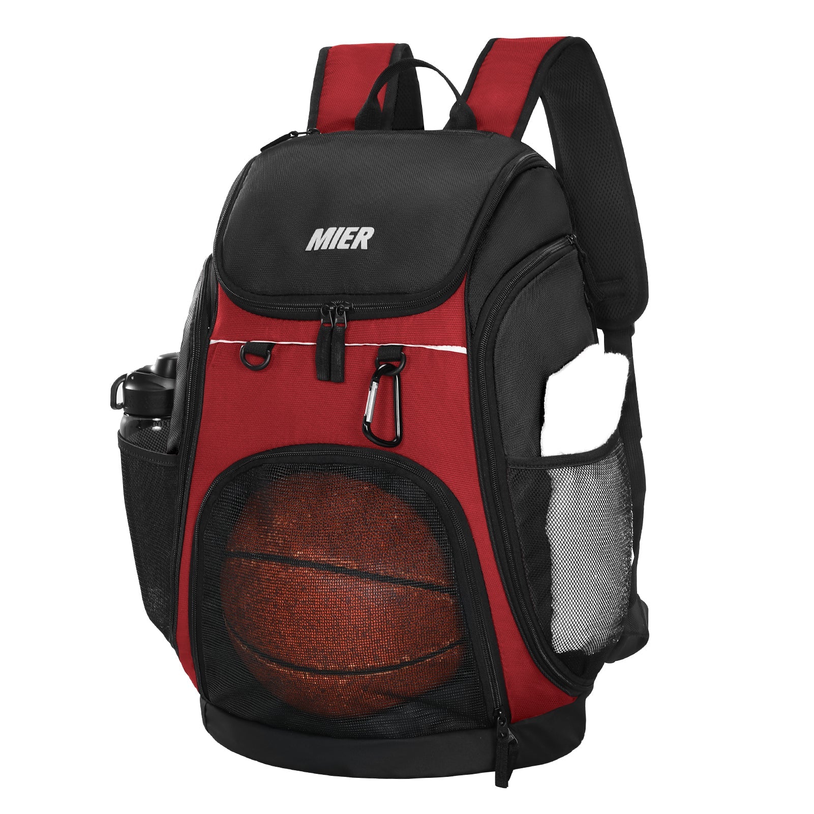 MIER Basketball Backpack Large Sports Bag with Laptop Compartment, Black Orange MIER Basketball Backpack Large Sports Bag with Laptop Compartment, Black Orange