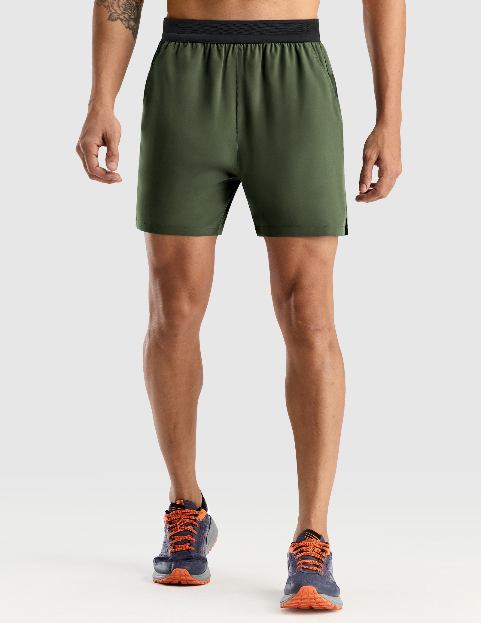 MIER Men’s 5” Quick Dry Performance Shorts with 3 Pockets Men's Shorts Olive Green / XS