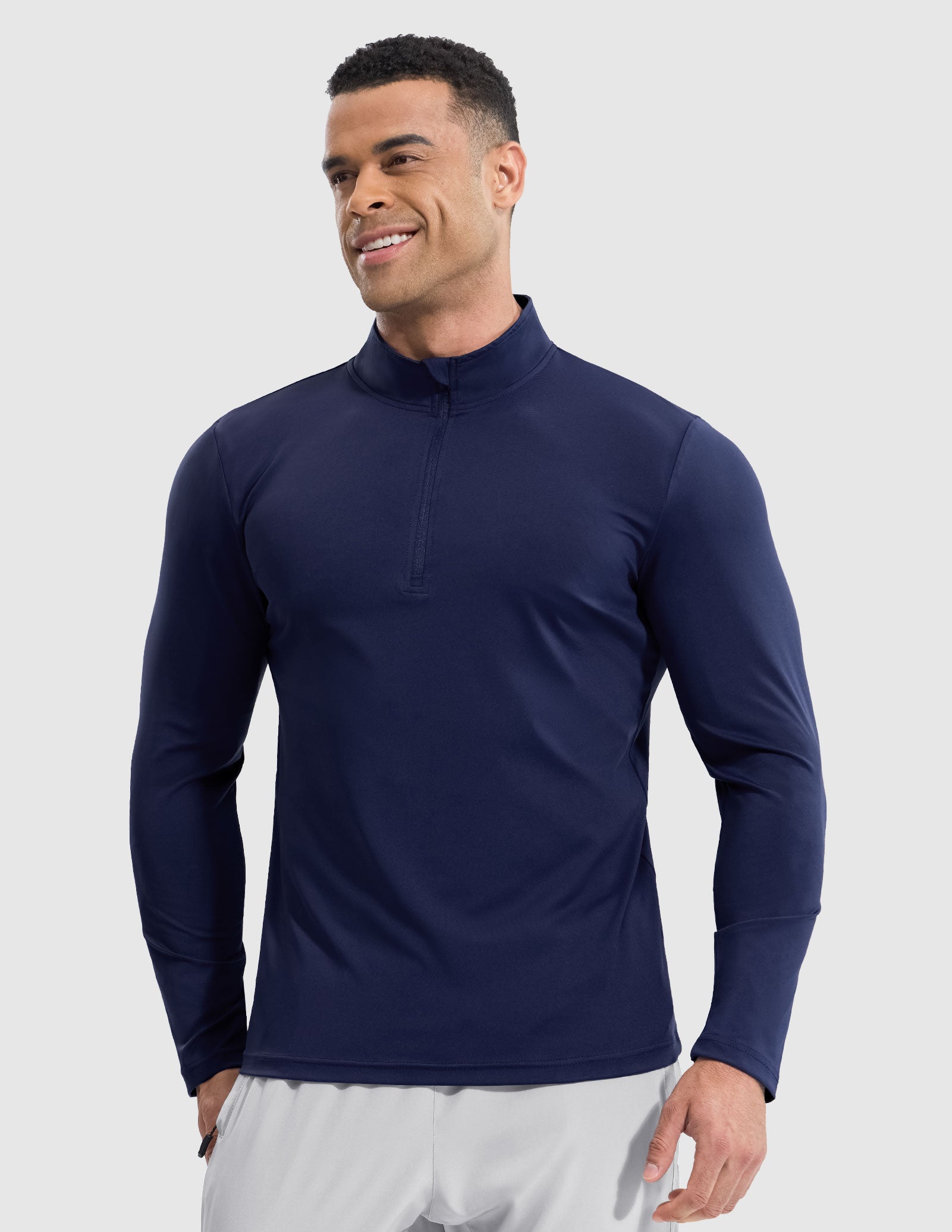 MIER Men's Quarter Zip Athletic Shirt MIER Men's Quarter Zip Athletic Shirt