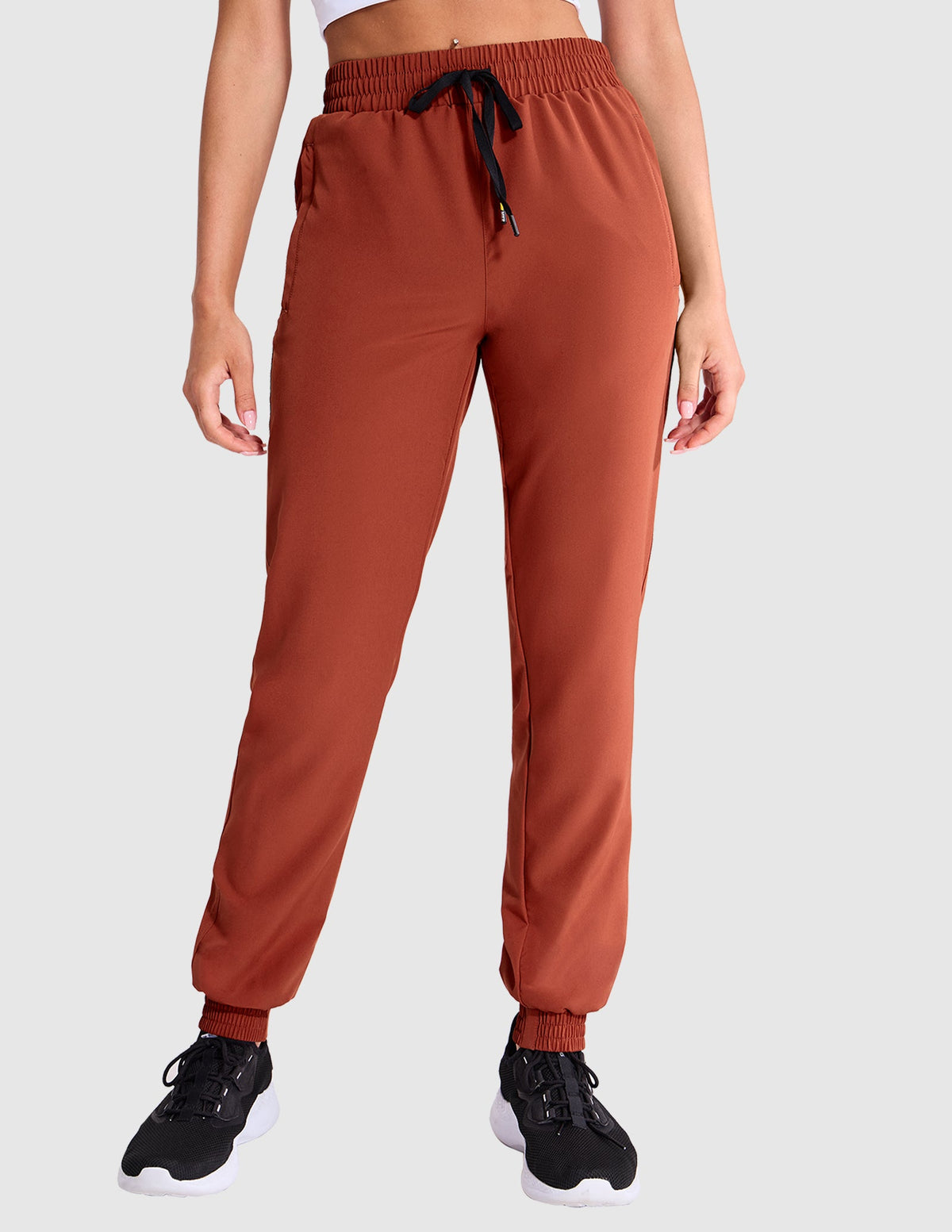 Women's Lightweight Jogger Pants with Zipper Pockets