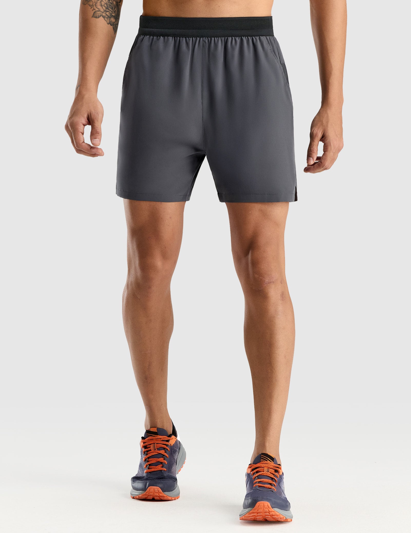 MIER Men’s 5” Quick Dry Performance Shorts with 3 Pockets Men's Shorts Dark Grey / XS