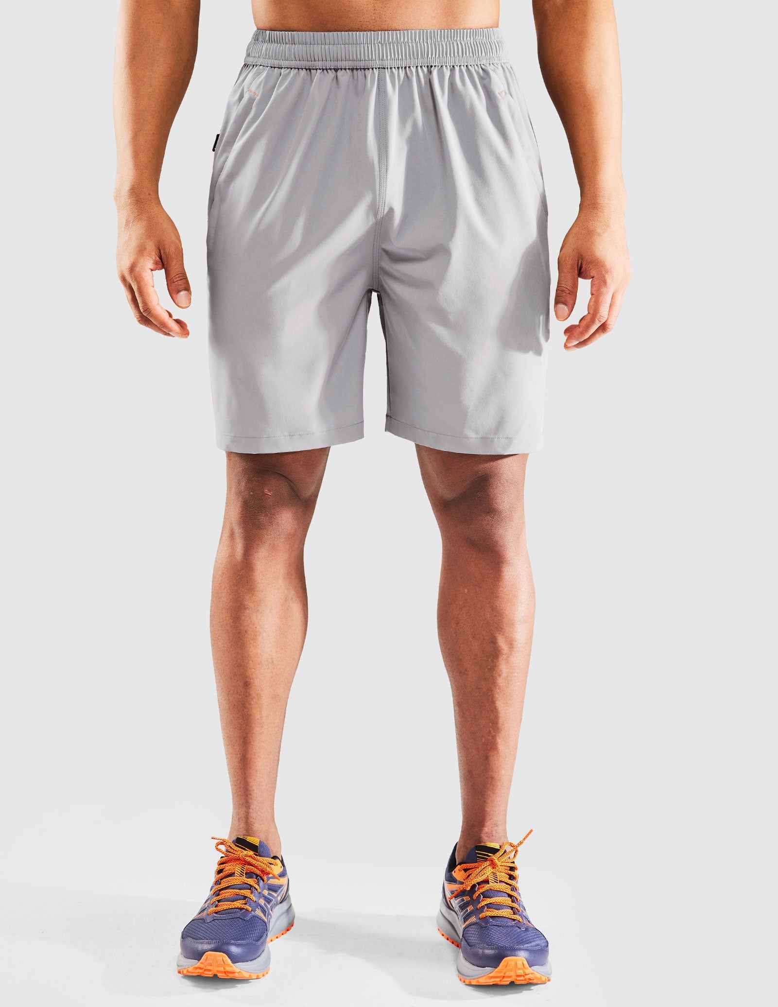 Pantalones cortos para correr de secado rápido para hombre con bolsillo con cremallera de 7 pulgadas