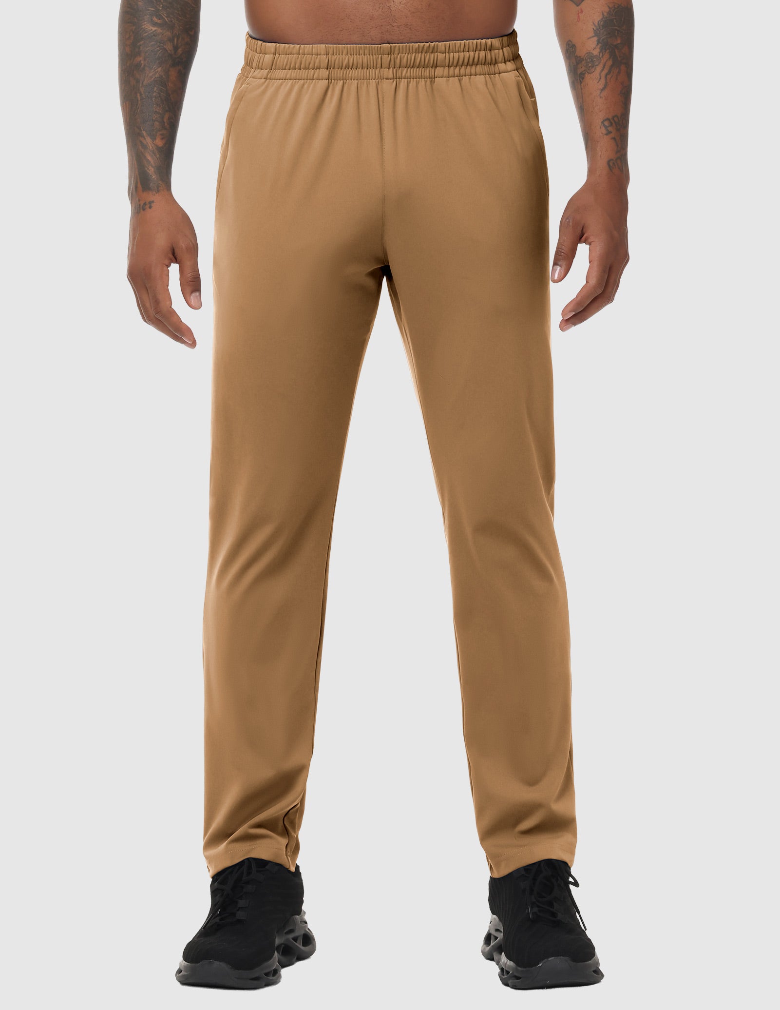 MIER Men’s Workout Sweatpants Lightweight Jogging Track Pants with 3 Zipper Pockets Men's Train Pants
