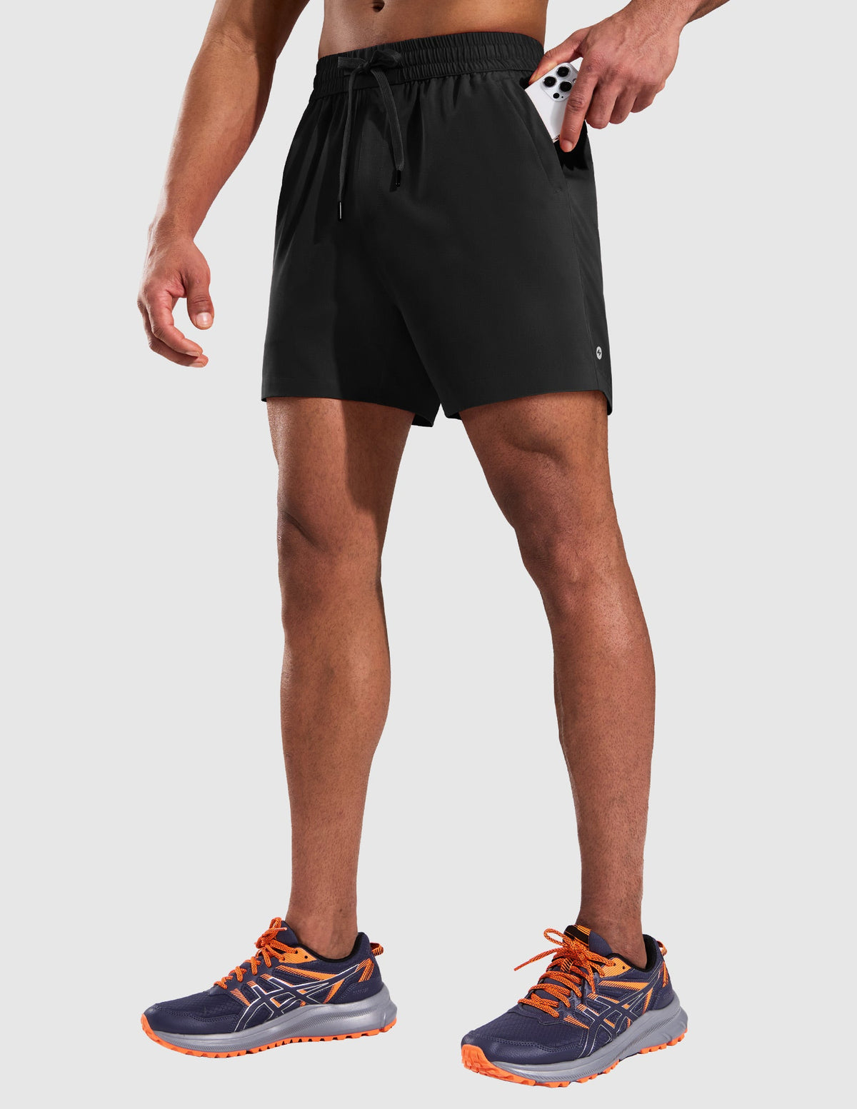 MIER 5" Running Gym Shorts for Men Quick Dry with Zipper Pockets Men's Shorts Black / XS