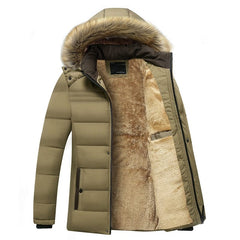 2023 Winter New Warm Thick Fleece Parkas Men Waterproof Hooded Fur Collar Parka Jacket Coat Men Autumn Fashion Casual Parkas Men 0 Army Green / M MIER