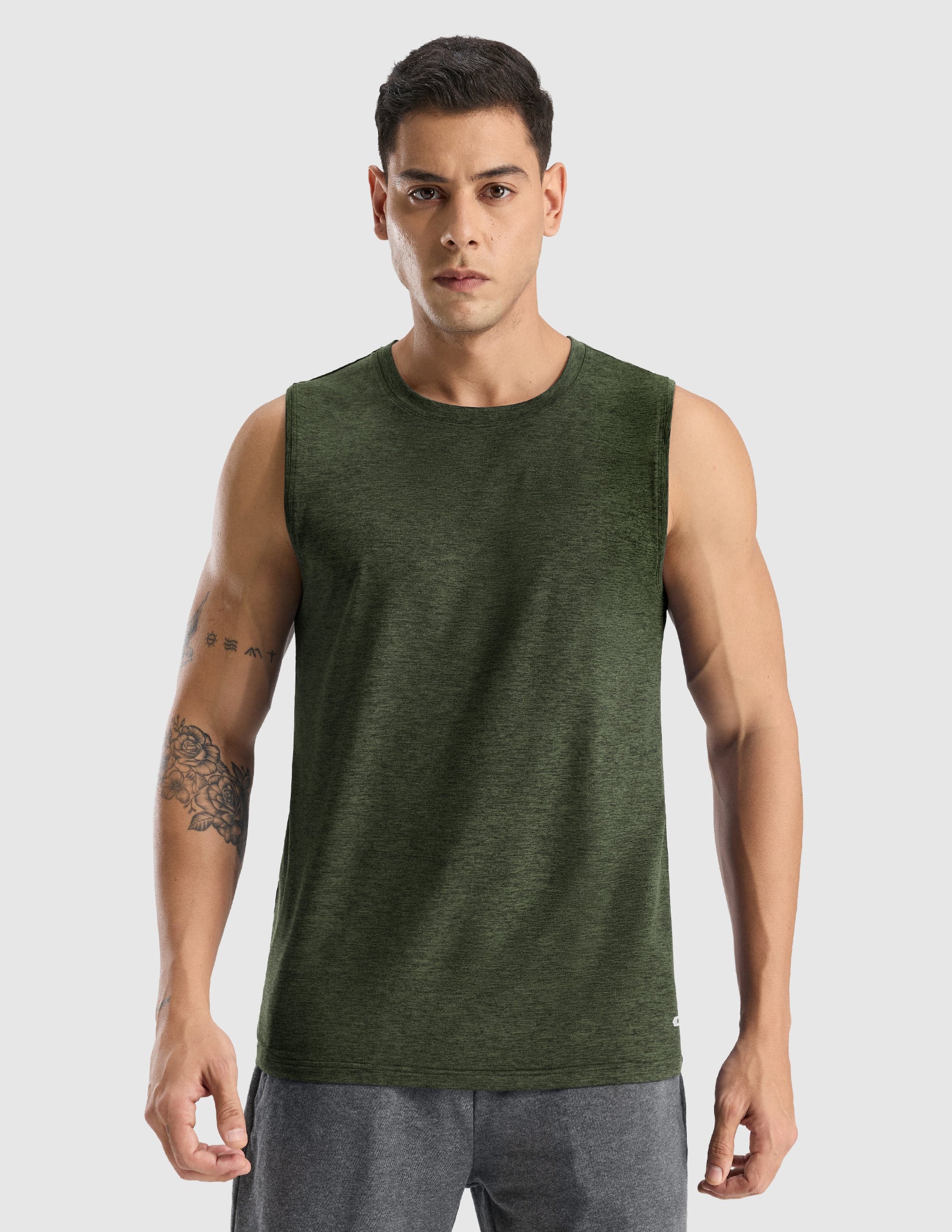 MIER Men’s Ultra-Soft Performance Muscle Tank Buttery Soft Gym Shirt Men's Tank Top Heather Dark Green / S