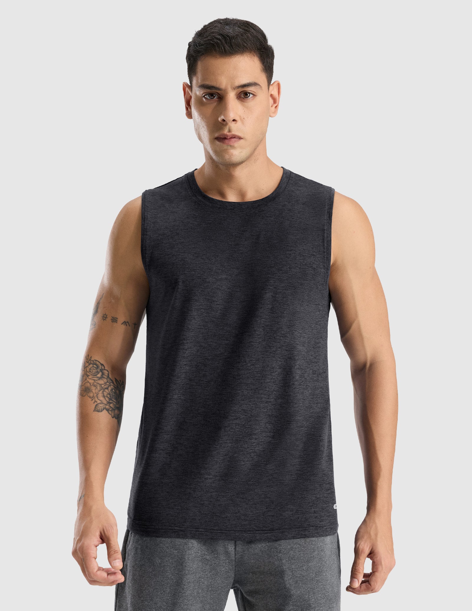 MIER Men’s Ultra-Soft Performance Muscle Tank Buttery Soft Gym Shirt Men's Tank Top Heather Black / S