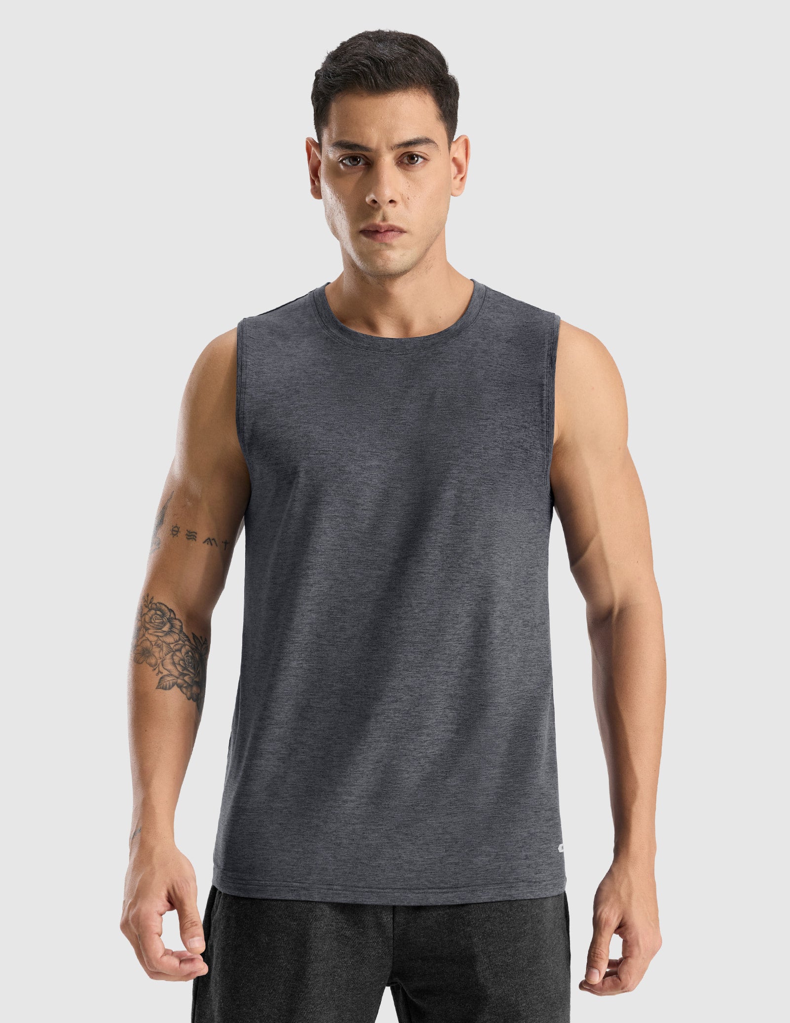 MIER Men’s Ultra-Soft Performance Muscle Tank Buttery Soft Gym Shirt Men's Tank Top Heather Charcoal / S