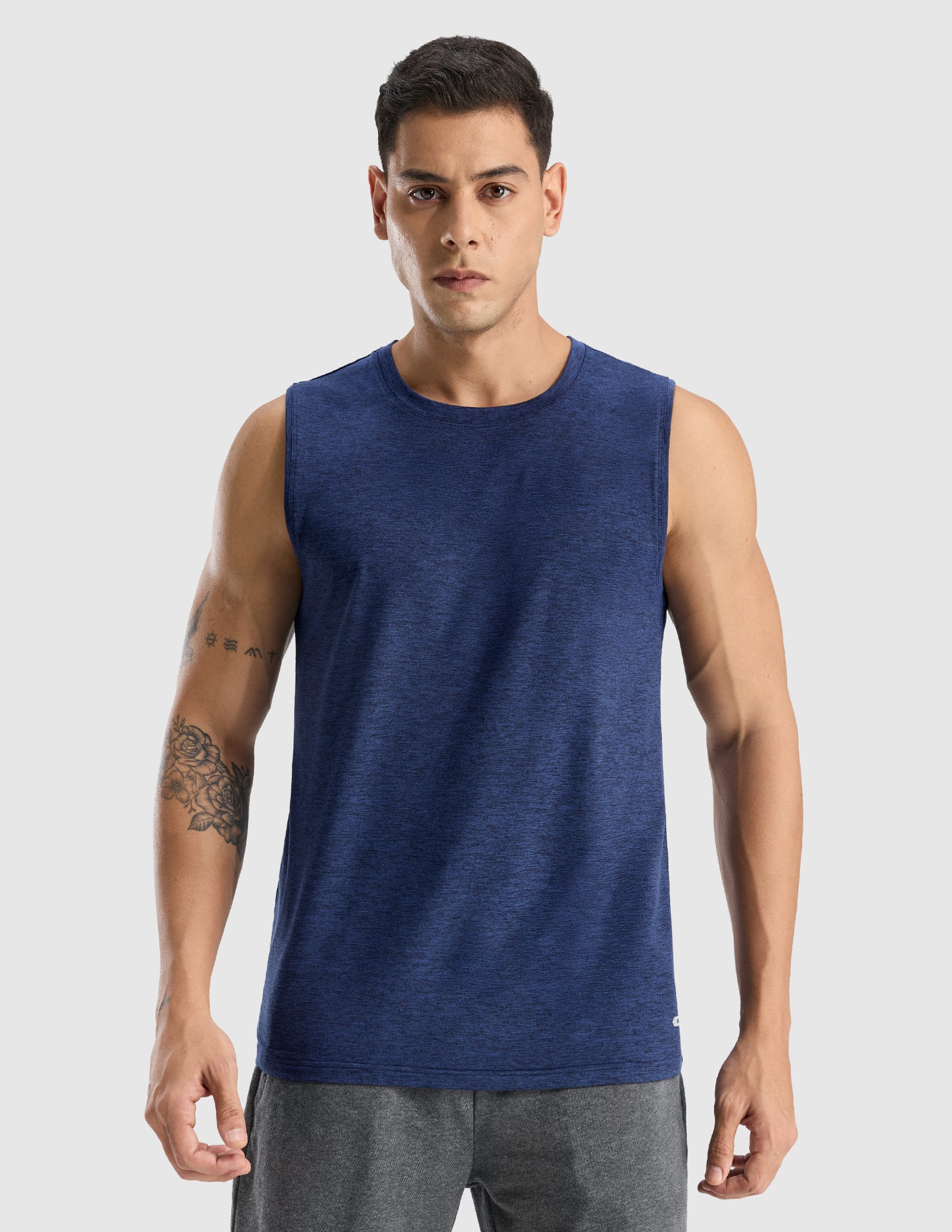 MIER Men’s Ultra-Soft Performance Muscle Tank Buttery Soft Gym Shirt Men's Tank Top Heather Navy / S