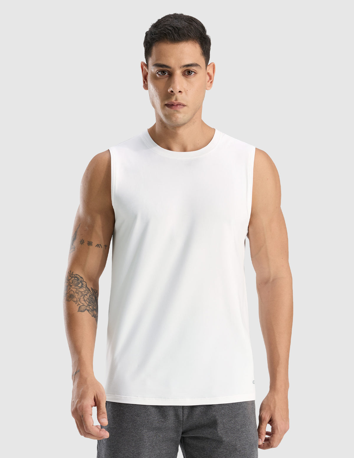 MIER Men’s Ultra-Soft Performance Muscle Tank Buttery Soft Gym Shirt Men's Tank Top White / S