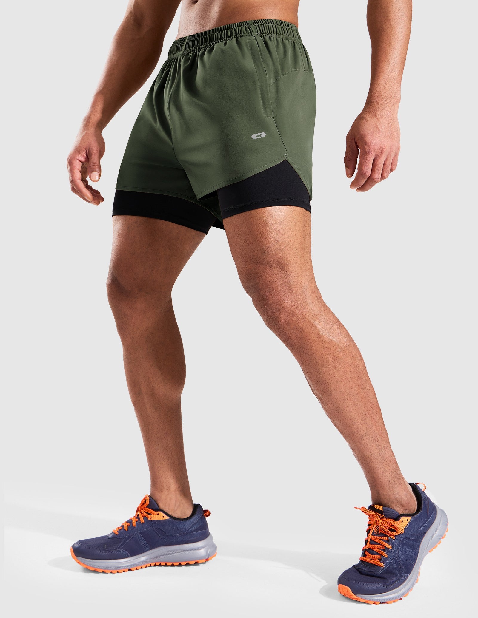 MIER Men’s 2-in-1 Running Shorts 3" Quick Dry with Compression Liner Men's Shorts