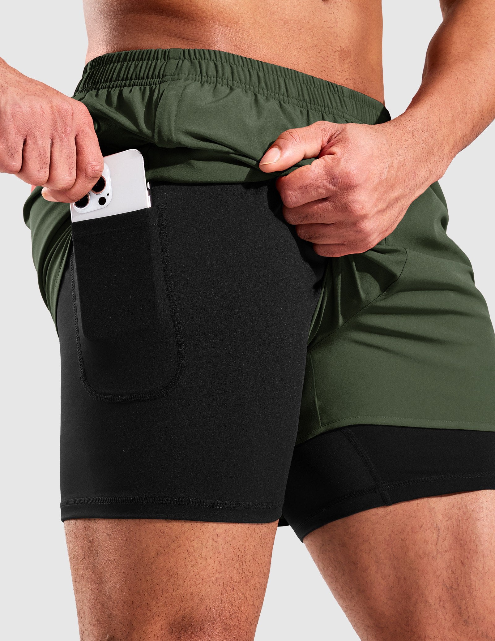 MIER Men’s 2-in-1 Running Shorts 3" Quick Dry with Compression Liner Men's Shorts