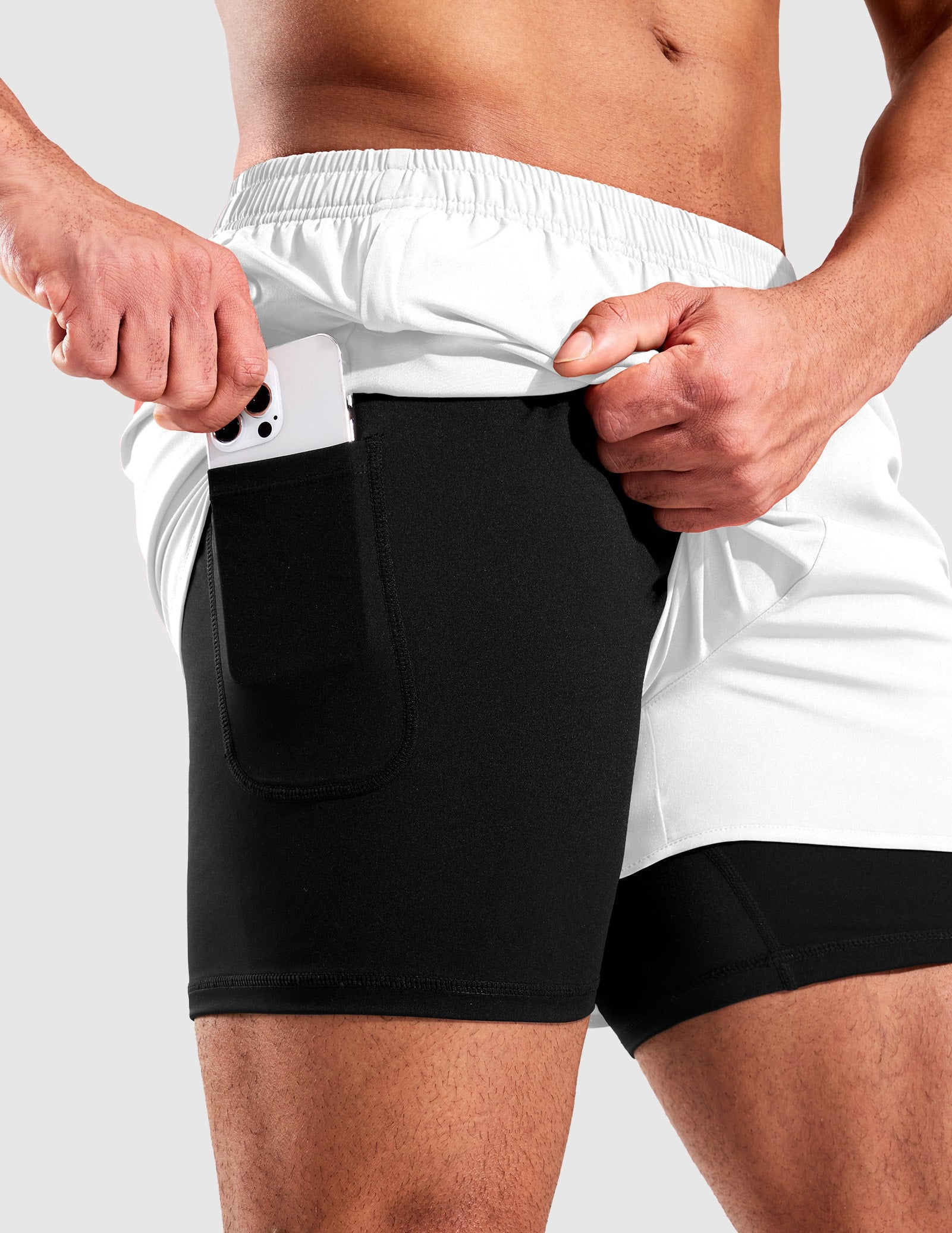 MIER Men’s 2-in-1 Running Shorts 3" Quick Dry with Compression Liner Men's Shorts
