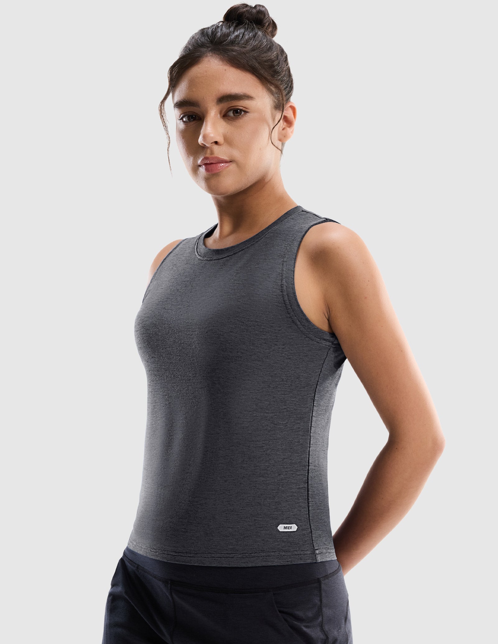 MIER Women’s Buttery-Soft Skimmer Tank Top High-Hip Workout Shirt Women's Tank Top