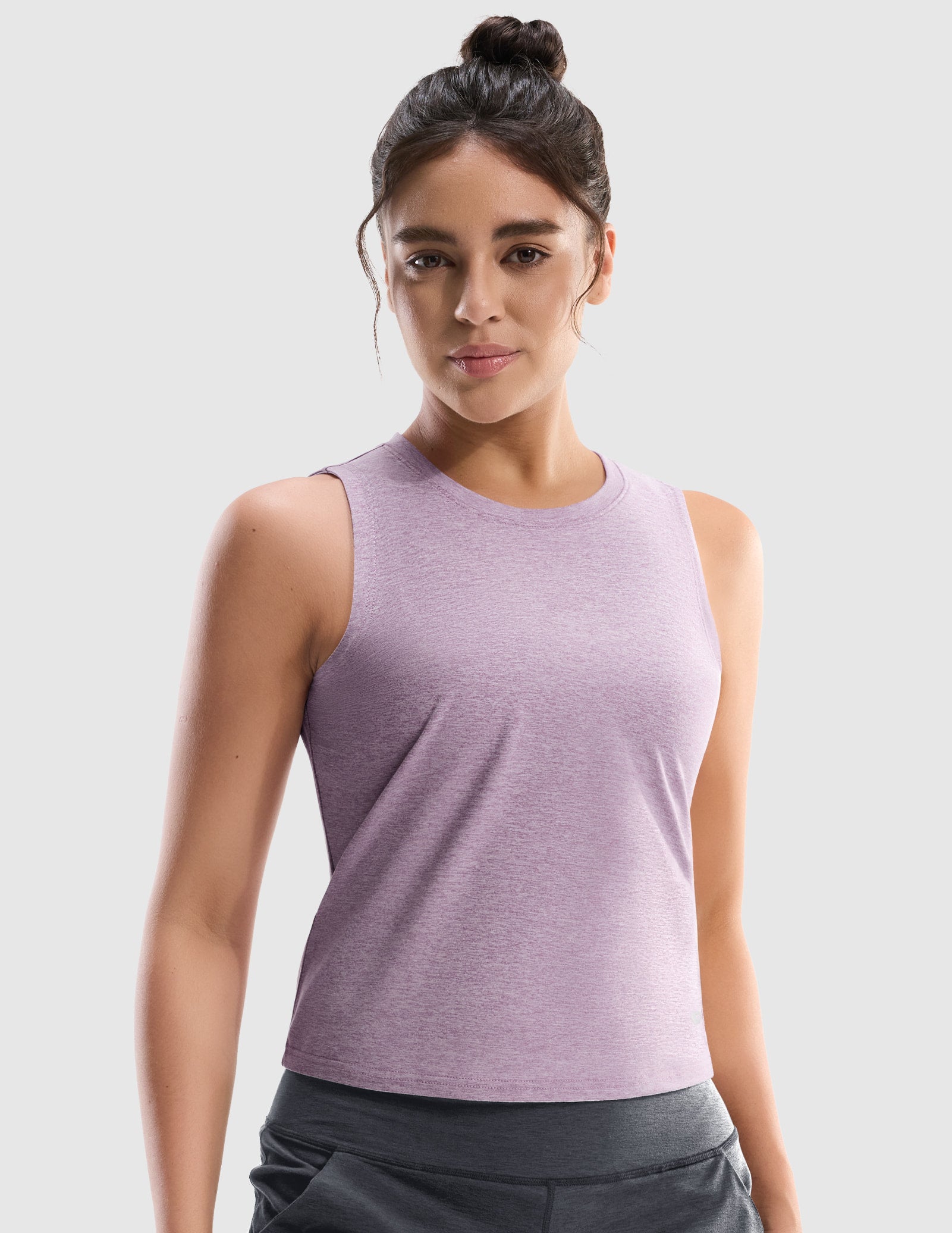 MIER Women’s Buttery-Soft Skimmer Tank Top High-Hip Workout Shirt Women's Tank Top Heather Lavender / XS