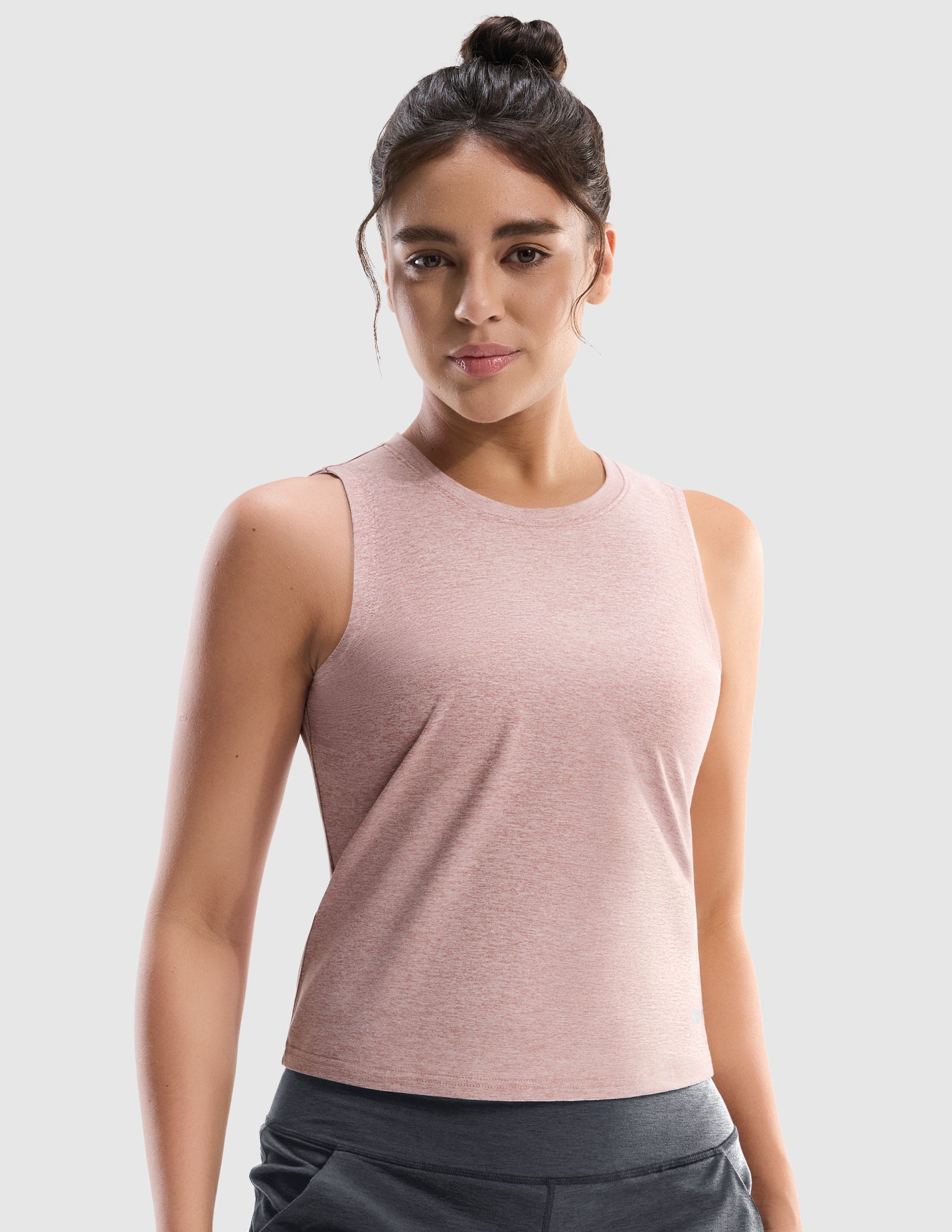 MIER Women’s Buttery-Soft Skimmer Tank Top High-Hip Workout Shirt Women's Tank Top Heather Pink / XS