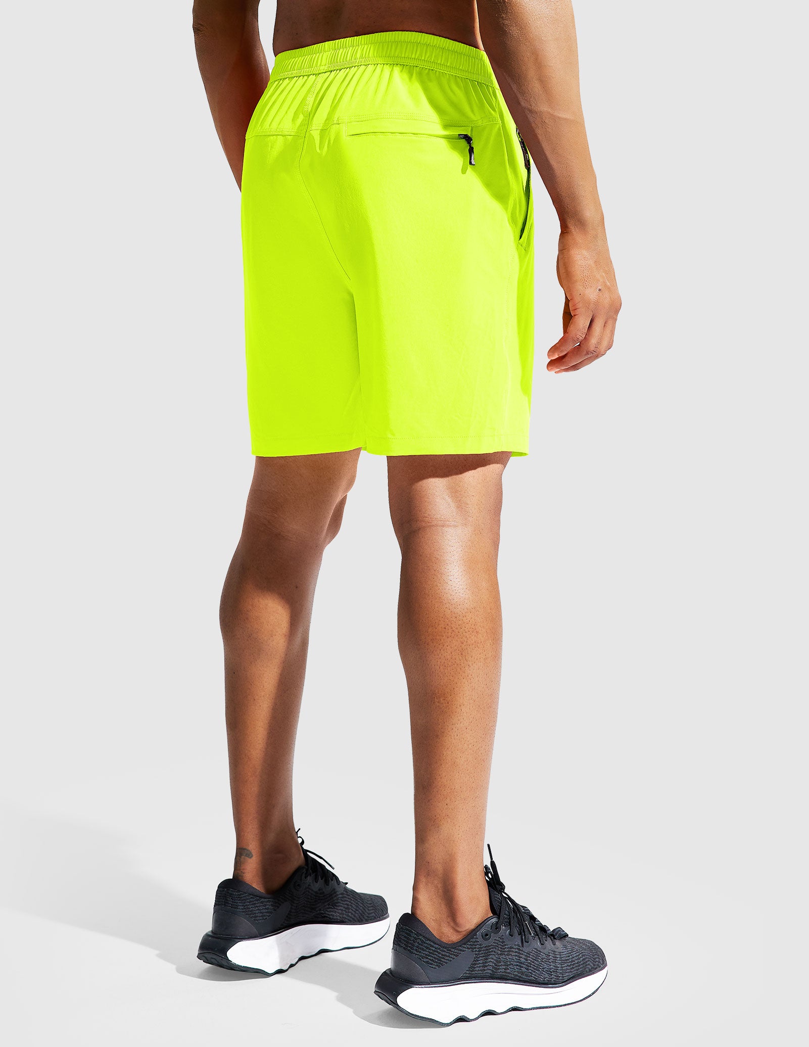 Pantalones cortos para correr de secado rápido para hombre con bolsillo con cremallera de 7 pulgadas