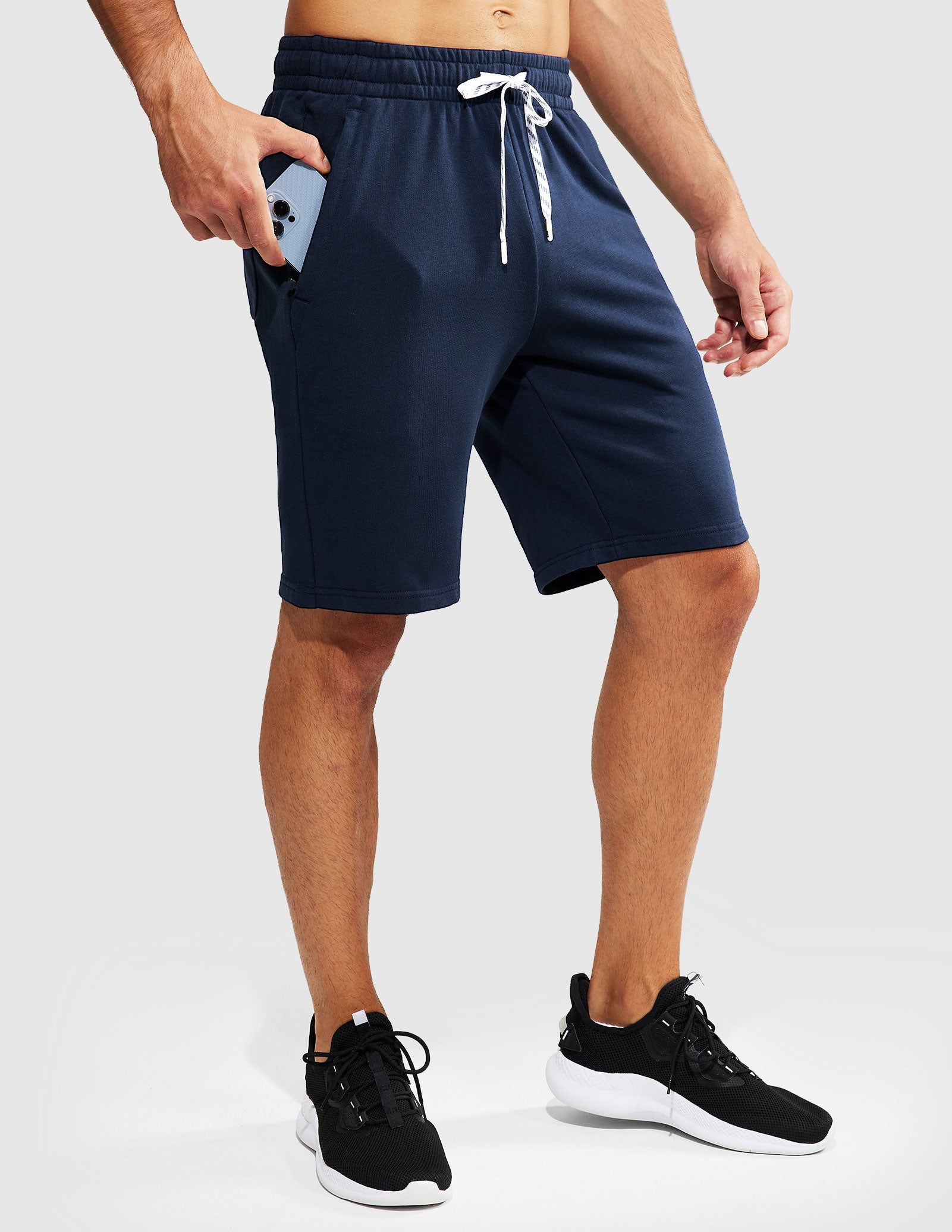 Men's 9-Inch Athletic Cotton Shorts with Pockets