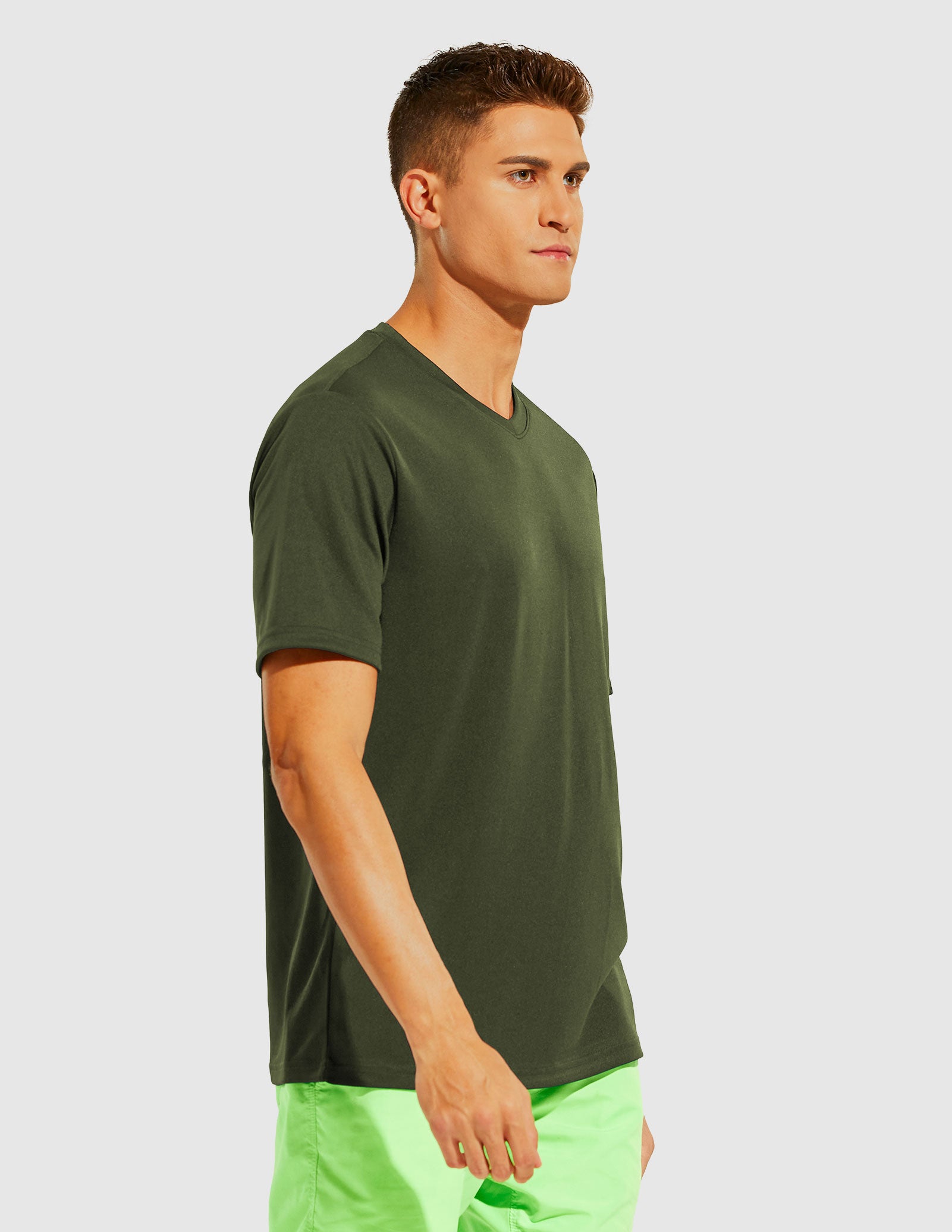 Schnell trocknende Sporthemden für Herren mit V-Ausschnitt, Trainings-T-Shirts