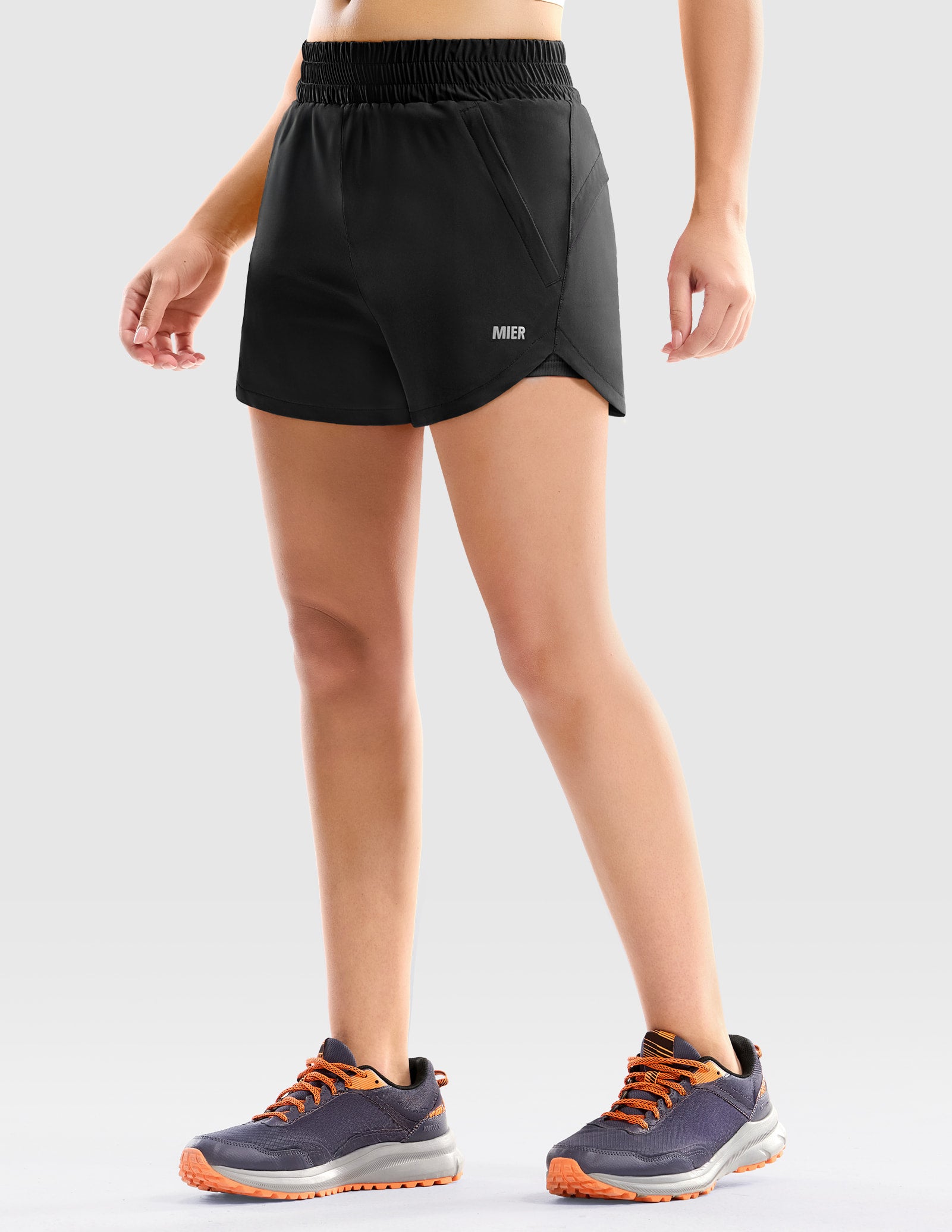 MIER Women’s 3” Running Shorts with Zipper Pockets Women Shorts
