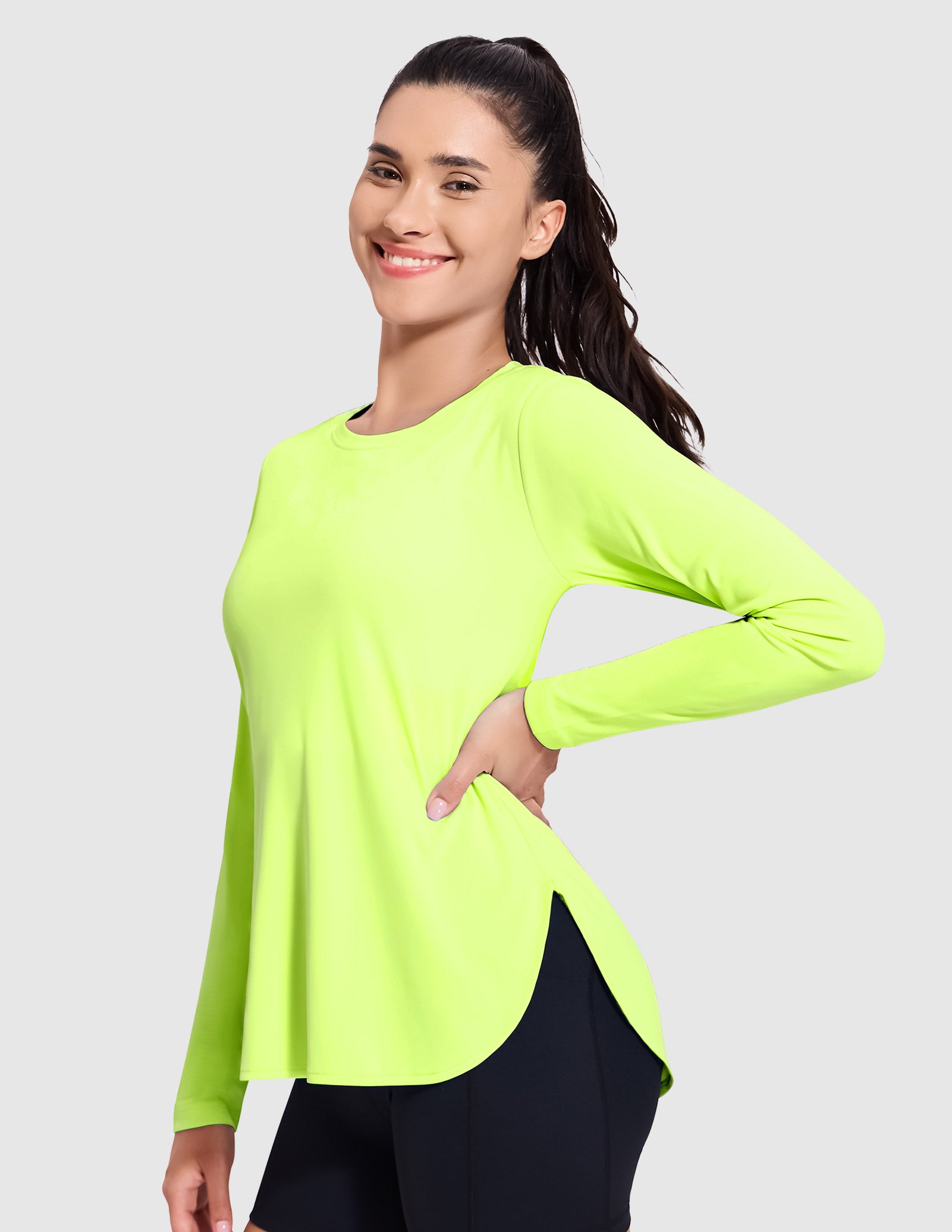MIER Women's UPF 50 Plus Long Sleeve Running Shirt Sun Protection