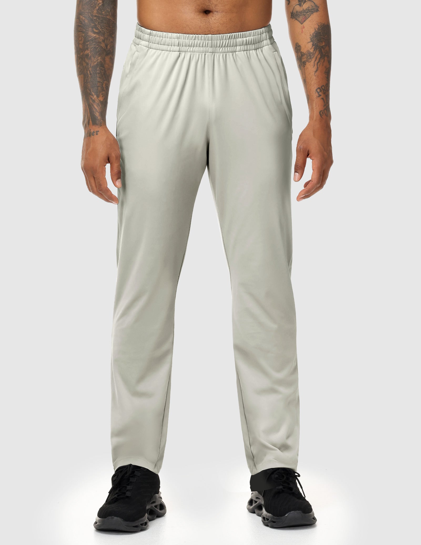 MIER Men’s Workout Sweatpants Lightweight Jogging Track Pants with 3 Zipper Pockets Men's Train Pants