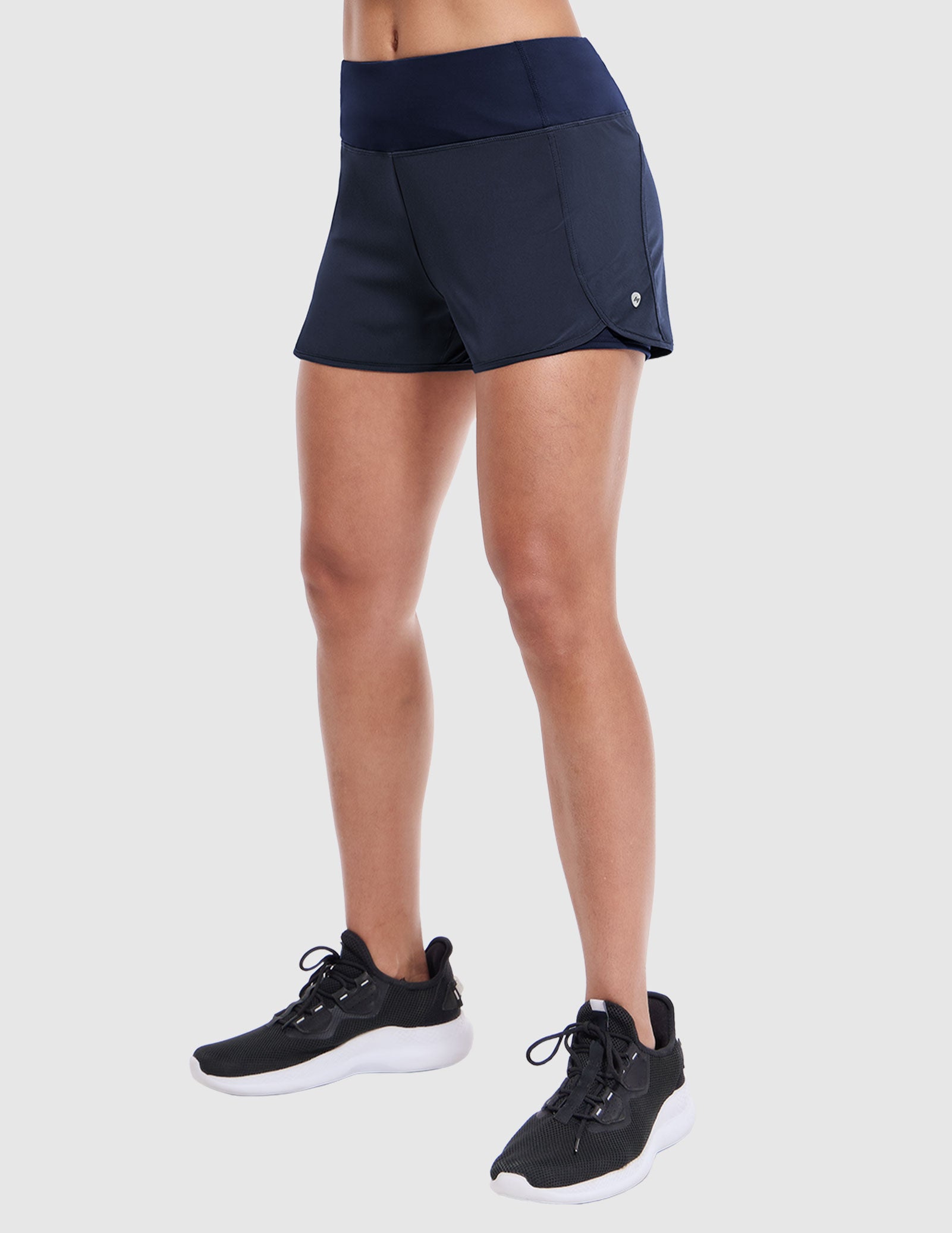 MIER Women's 2 in 1 Running Shorts with Liner and Zipper Pocket 3 Inch Women Shorts
