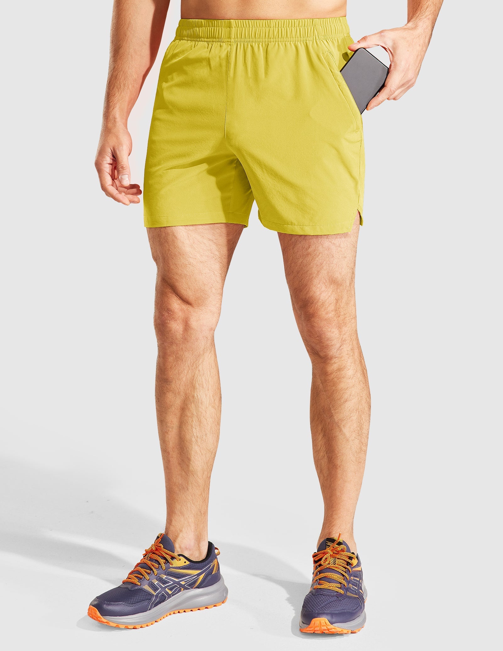 MIER Men‘s 5 Inch Running Shorts with Zipper Pockets Men's Shorts