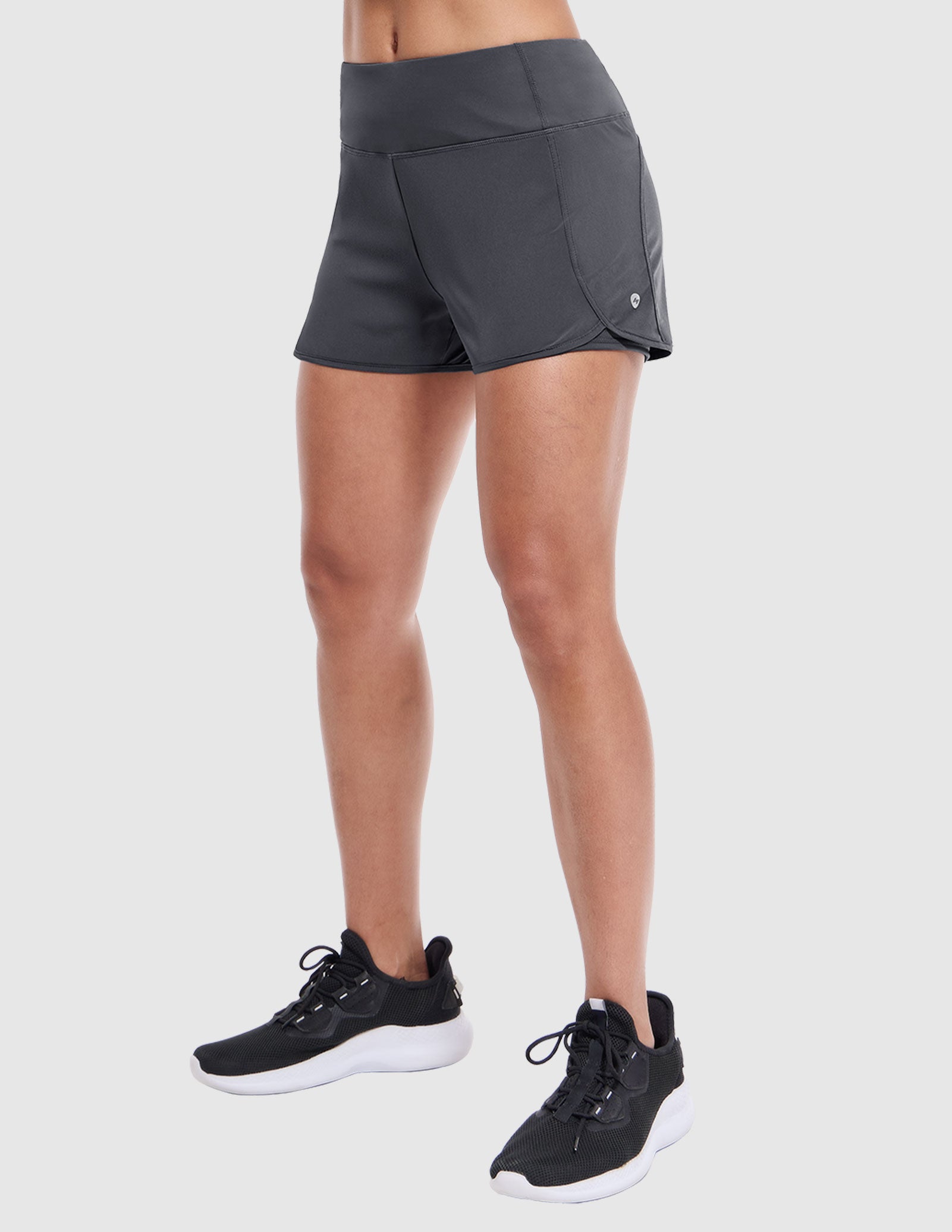 MIER Women's 2 in 1 Running Shorts with Liner and Zipper Pocket 3 Inch Women Shorts