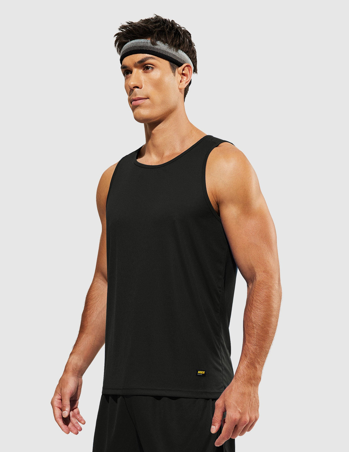MIER Summer Running Tank Top Lightweight and Sweat Wicking Men's Tank Top Black / S