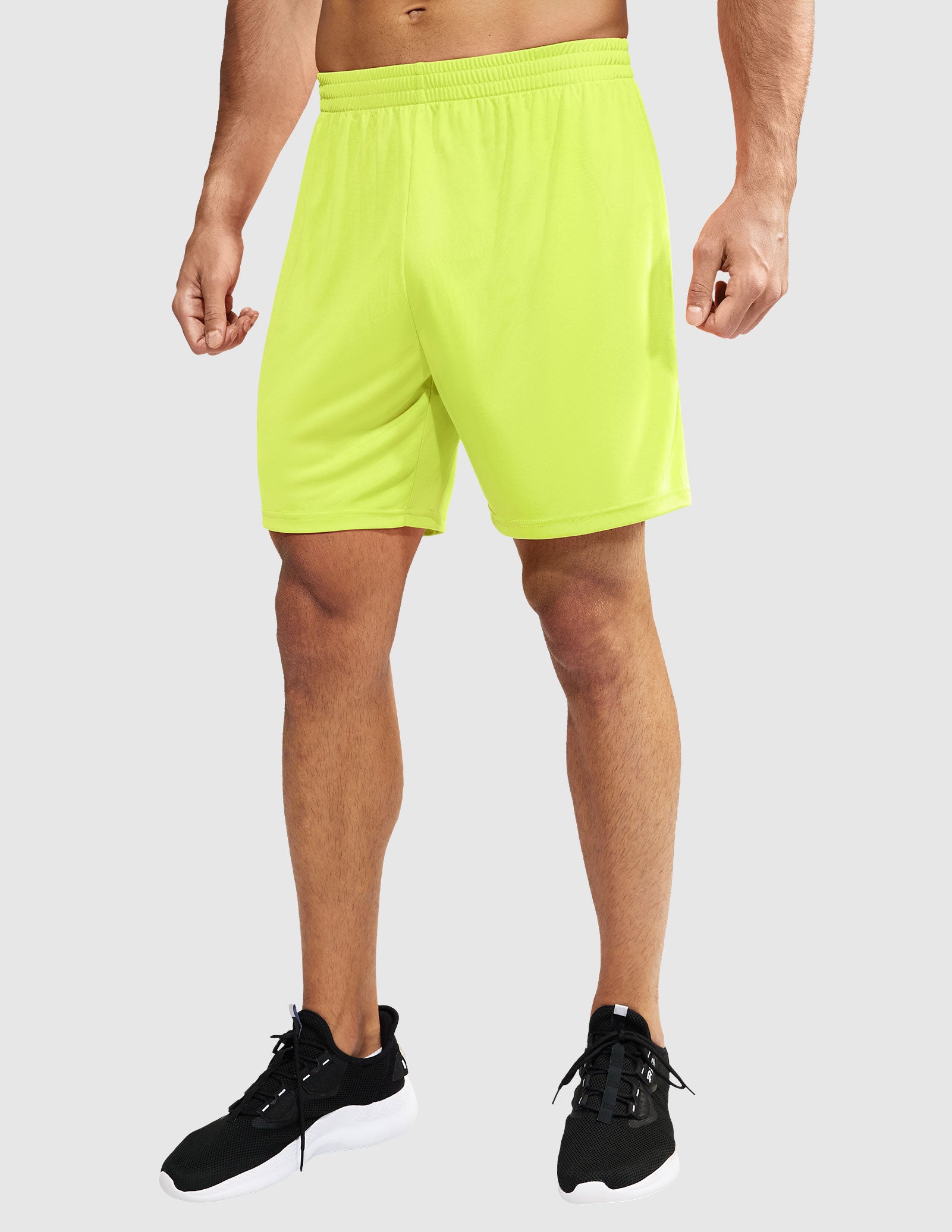 MIER Men Quick-Dry Athletic Running Shorts without Pockets Men's Shorts Neon Green / XS
