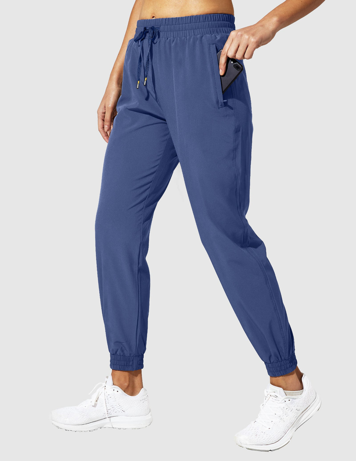 MIER Women's Running Joggers Quick Dry Stretchable and Zipper Pockets Women Active Pants Space Blue / XS