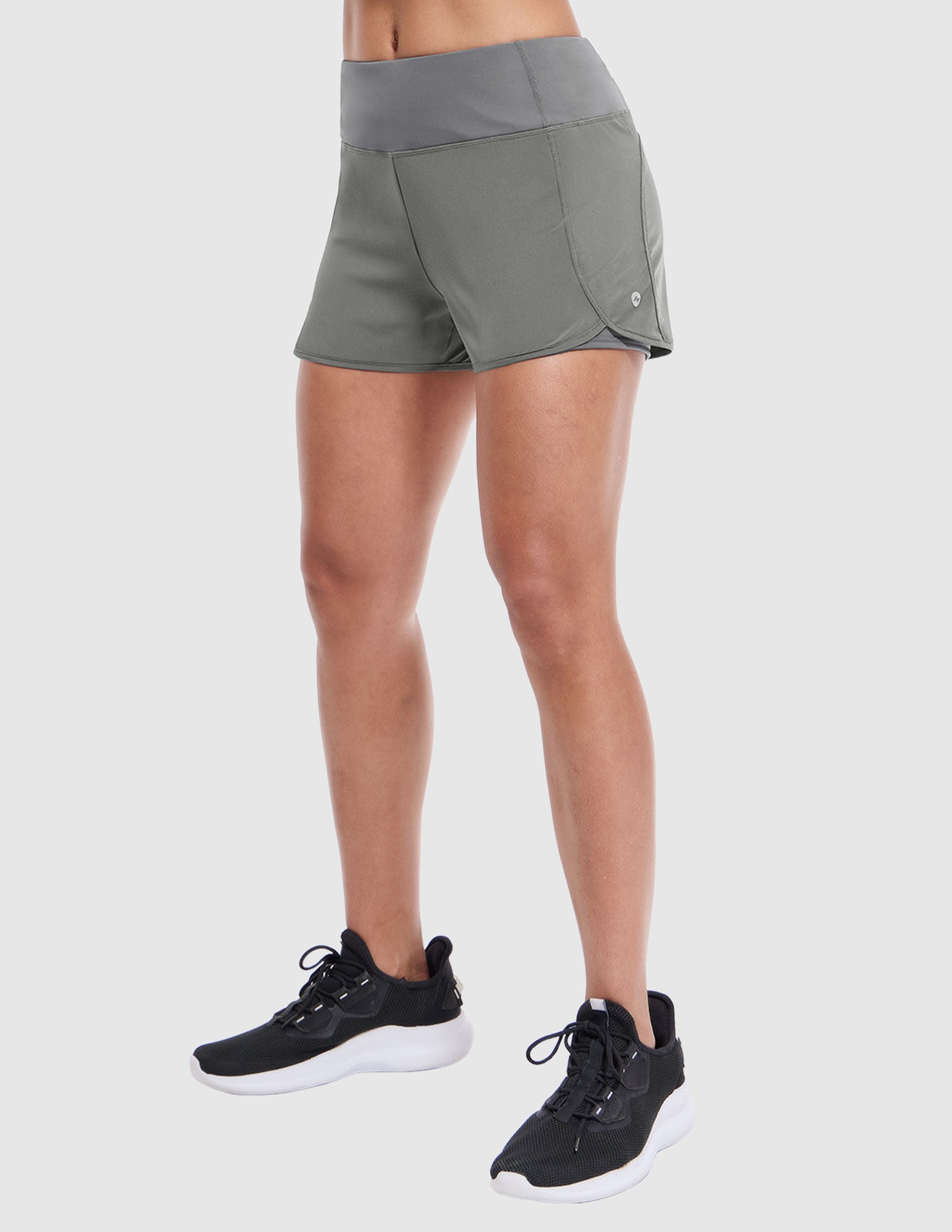 MIER Women's 2 in 1 Running Shorts with Liner and Zipper Pocket 3 Inch Women Shorts