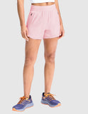 MIER Women’s 3” Gym Running Shorts Quick Dry with Mesh Liner & Zipper Pockets Women Shorts Light Pink / XS