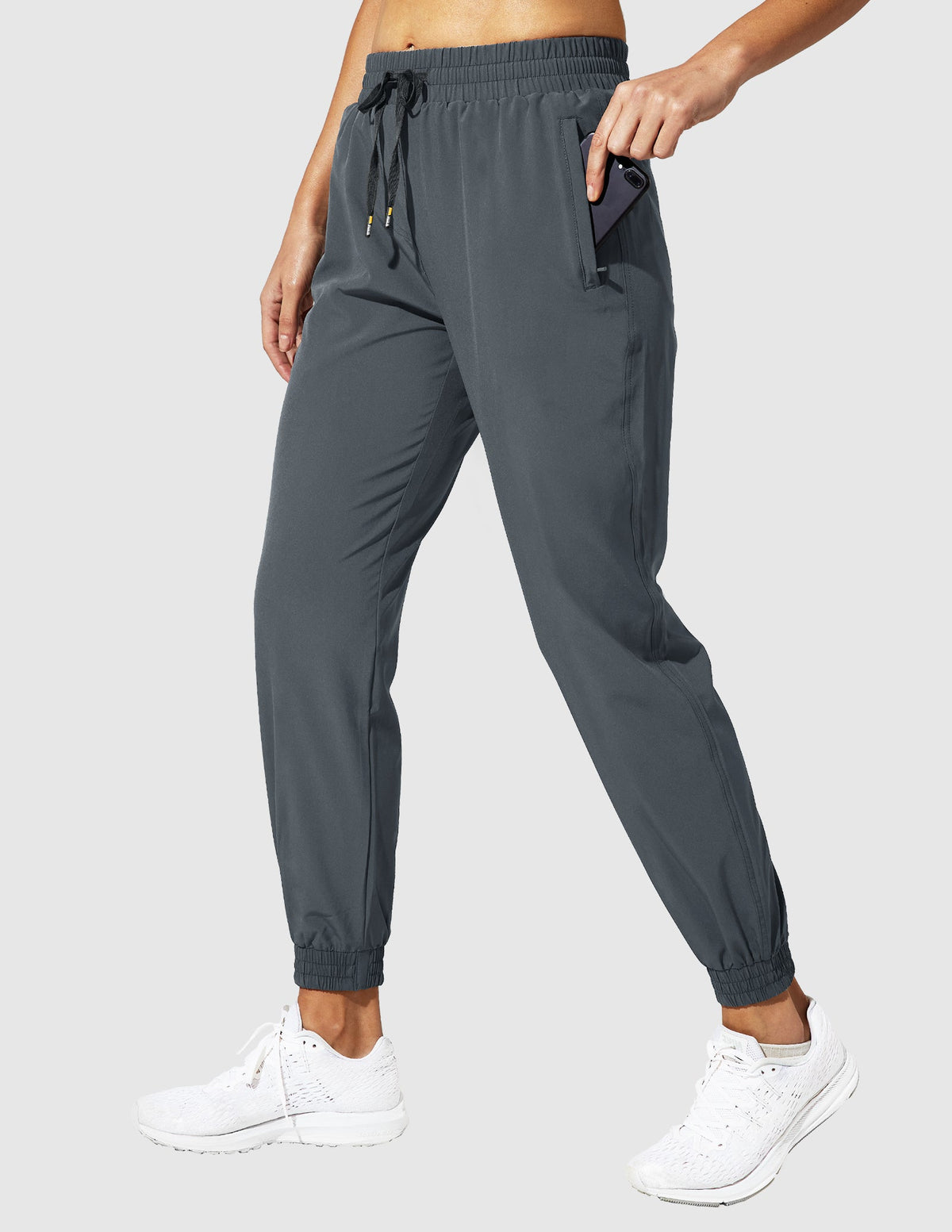 MIER Women's Running Joggers Quick Dry Stretchable and Zipper Pockets Women Active Pants