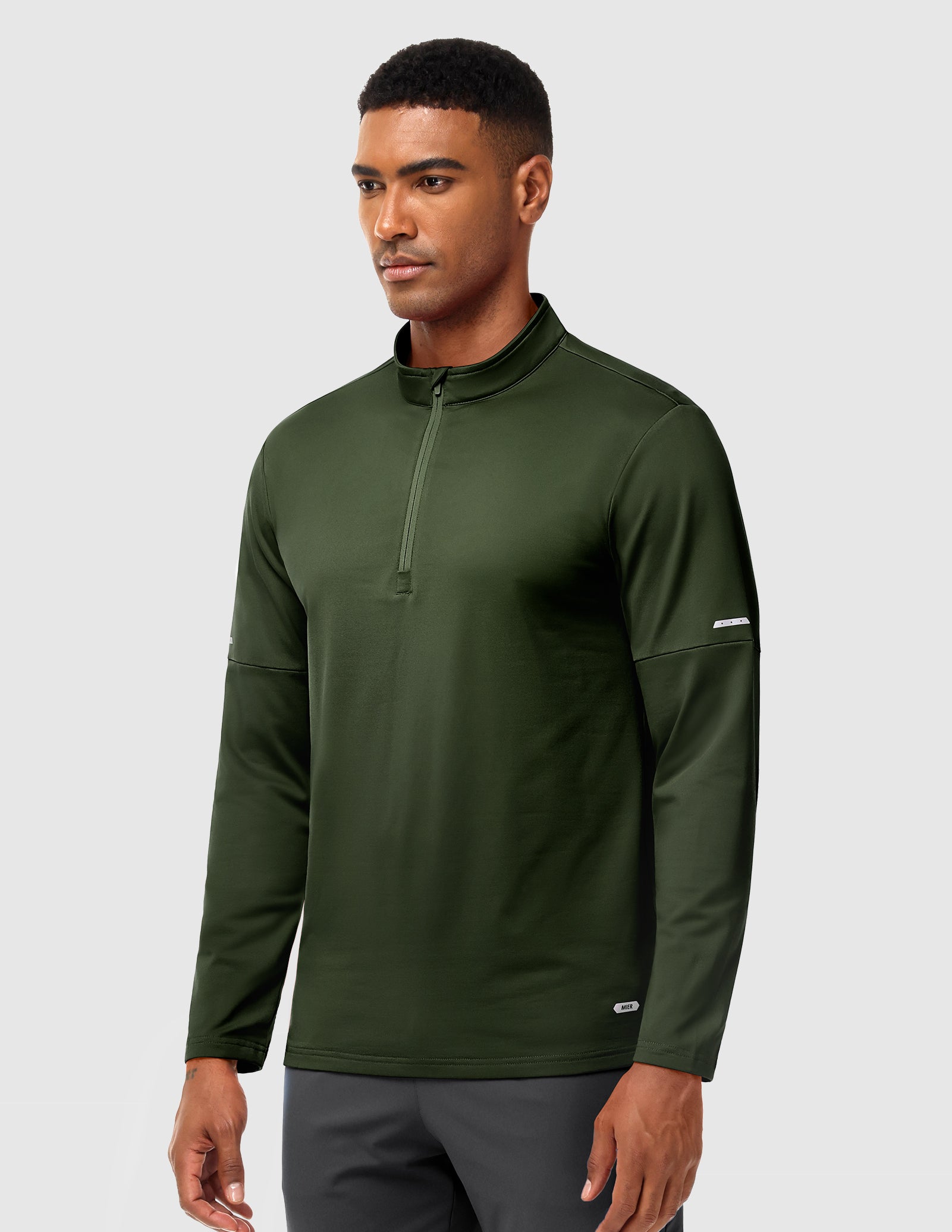 MIER Men’s Workout Sweatpants Lightweight Jogging Track Pants with 3 Zipper Pockets Men's T-Shirts Army Green / S
