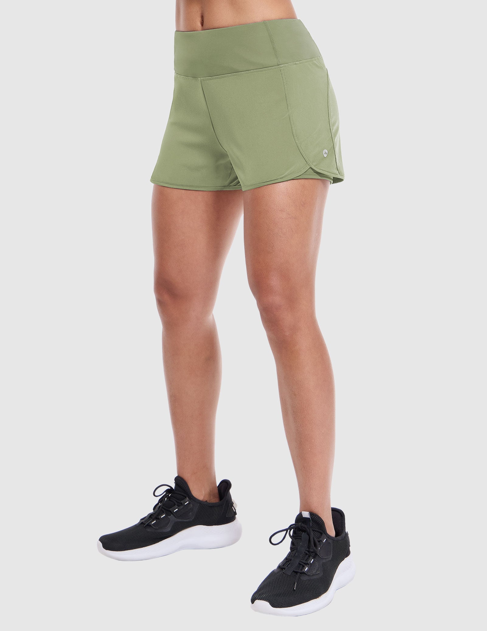 MIER Women's 2 in 1 Running Shorts with Liner and Zipper Pocket 3 Inch Women Shorts